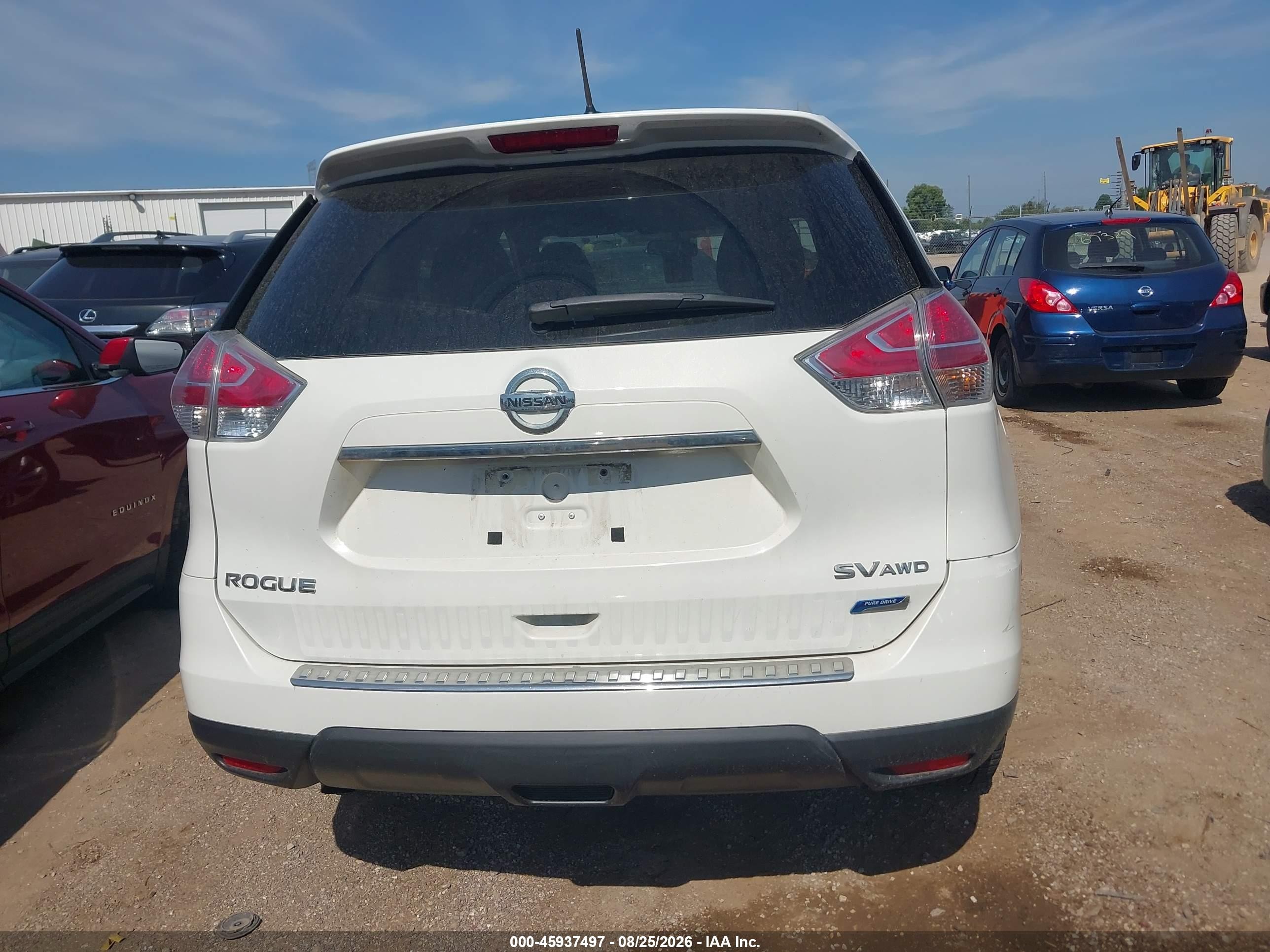 2014 Nissan Rogue Sv White vin: 5N1AT2MV9EC757364