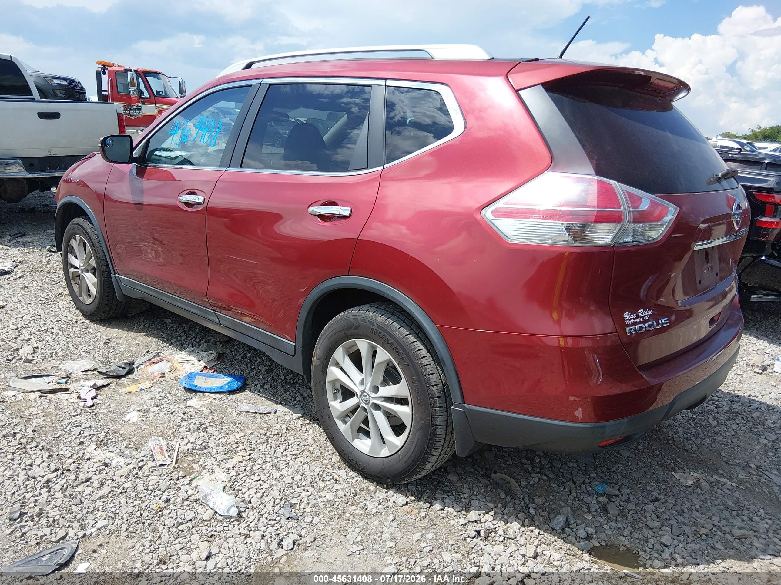 2014 Nissan Rogue Sv Red vin: 5N1AT2MV9EC775184