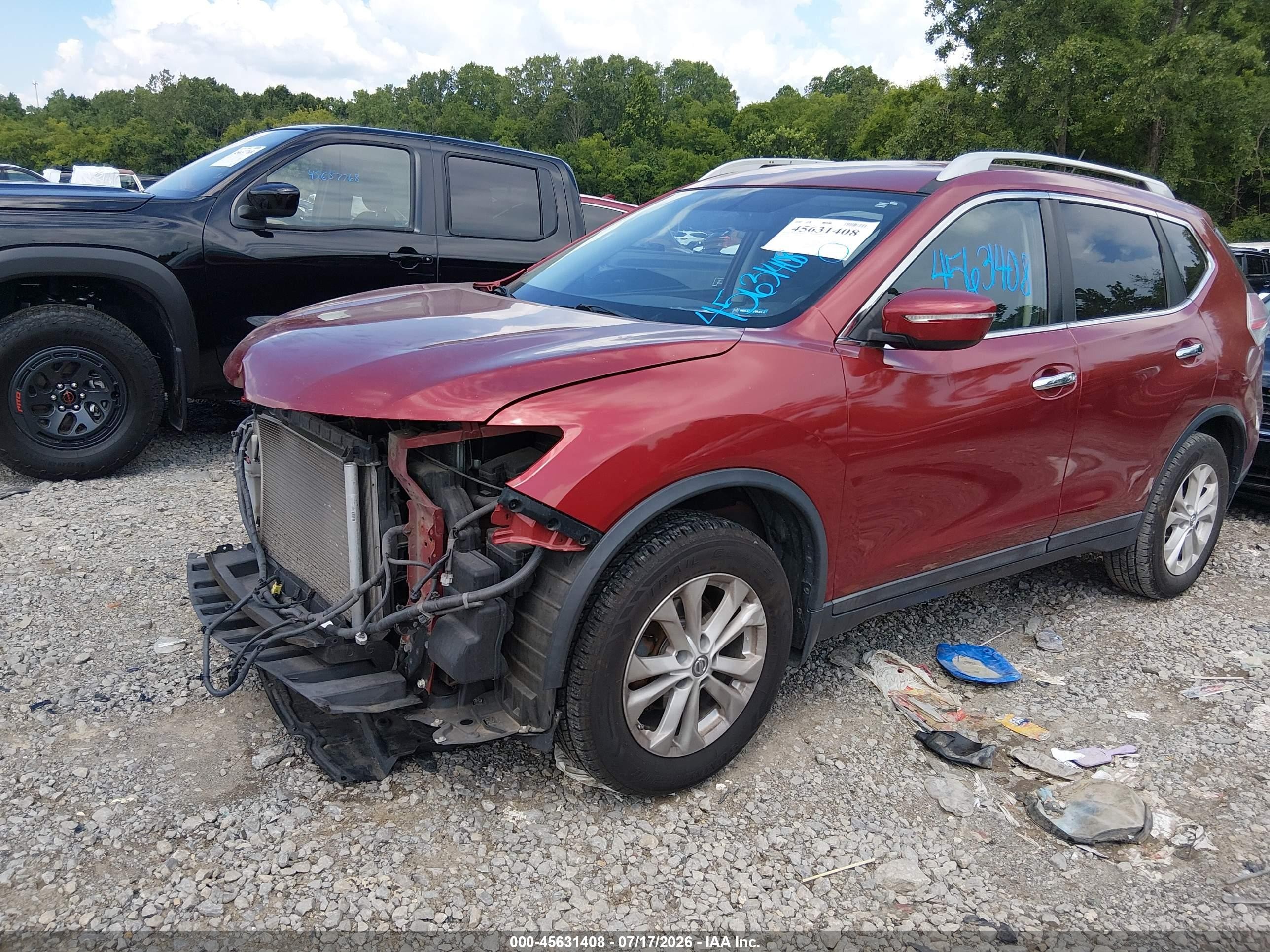 2014 Nissan Rogue Sv Red vin: 5N1AT2MV9EC775184