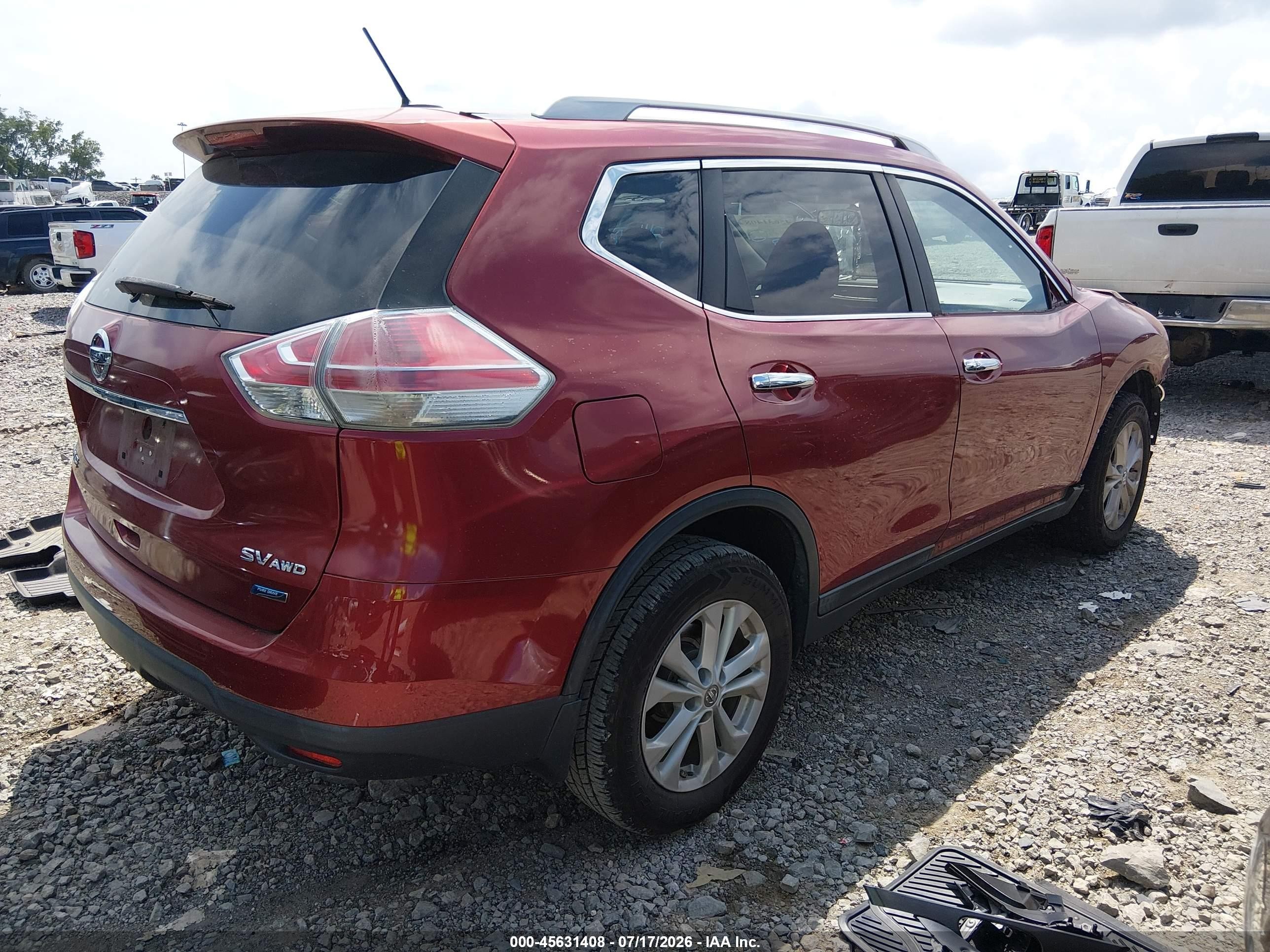 2014 Nissan Rogue Sv Red vin: 5N1AT2MV9EC775184