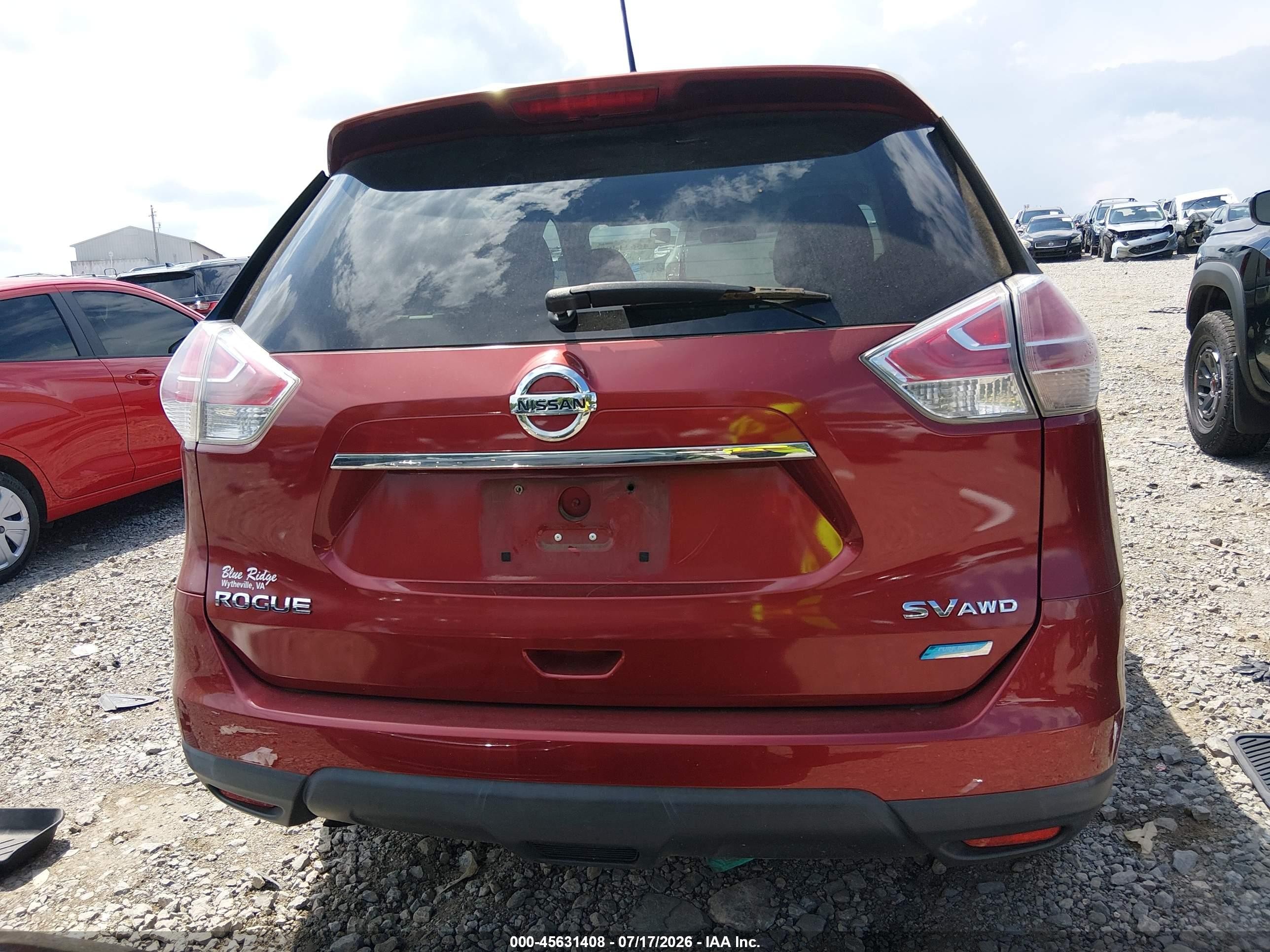 2014 Nissan Rogue Sv Red vin: 5N1AT2MV9EC775184