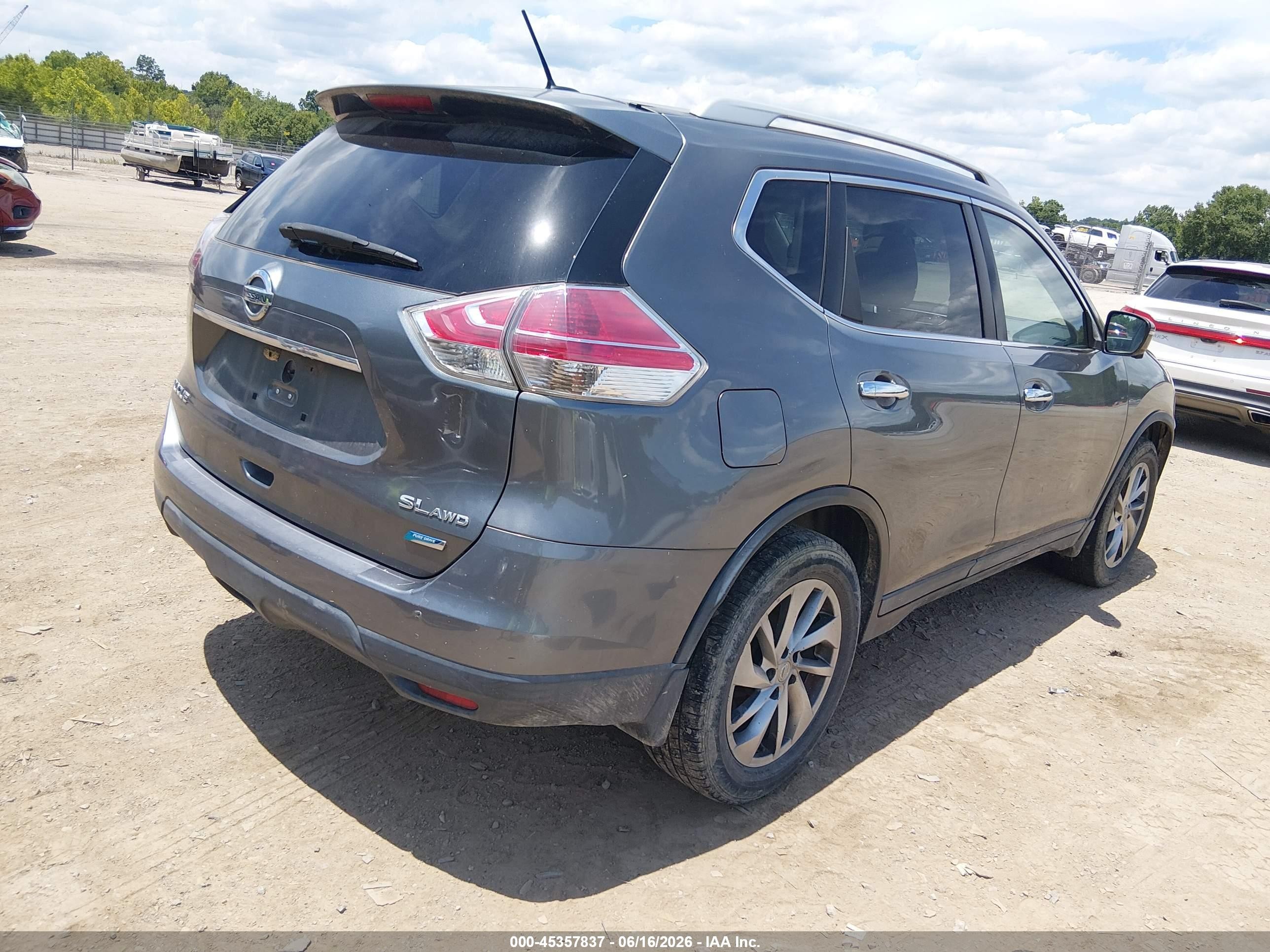 2014 Nissan Rogue Sl Gray vin: 5N1AT2MV9EC781034