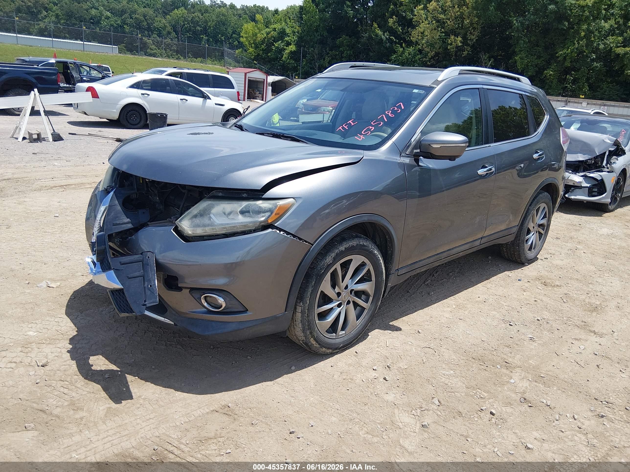 2014 Nissan Rogue Sl Gray vin: 5N1AT2MV9EC781034