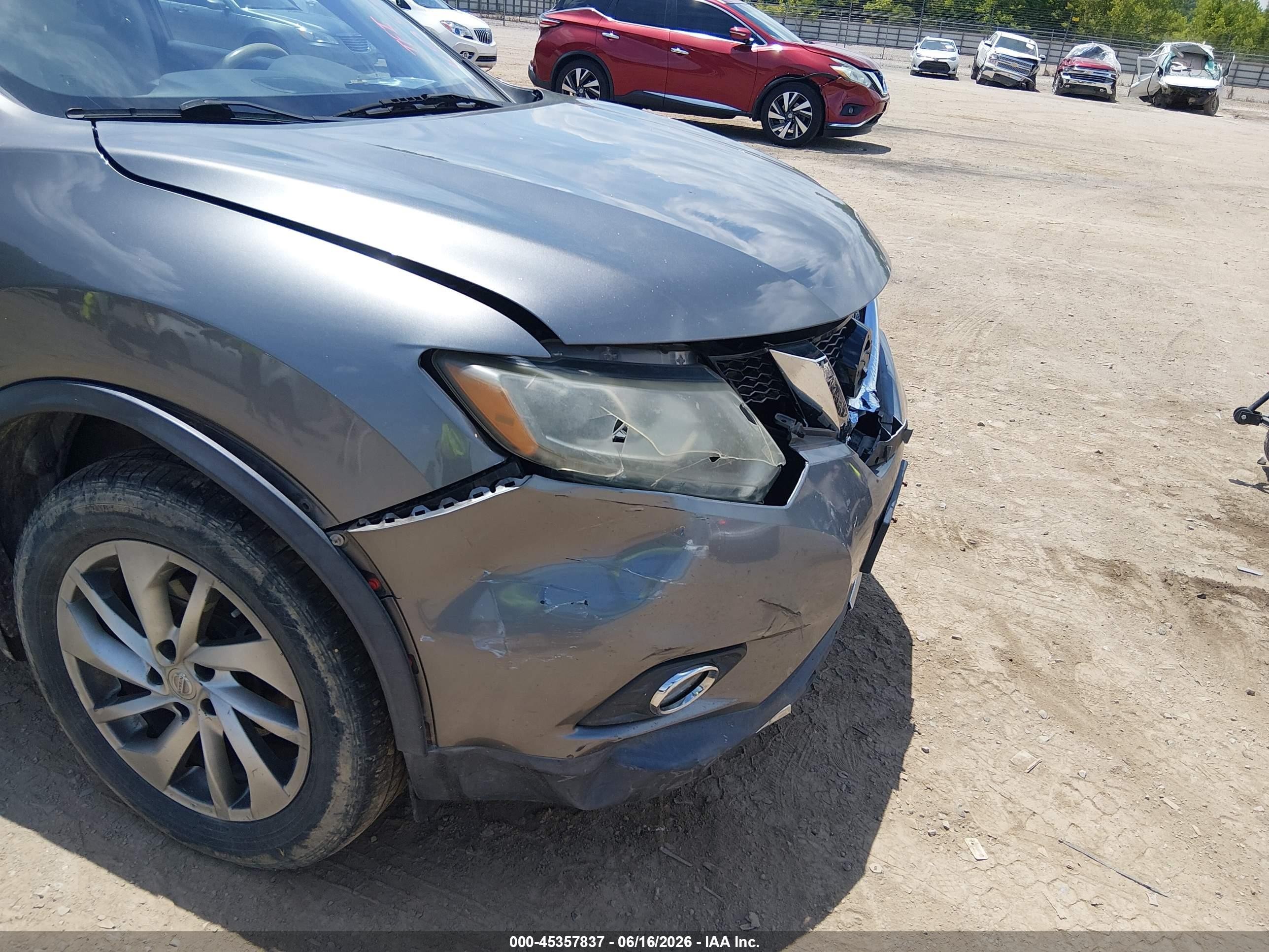 2014 Nissan Rogue Sl Gray vin: 5N1AT2MV9EC781034