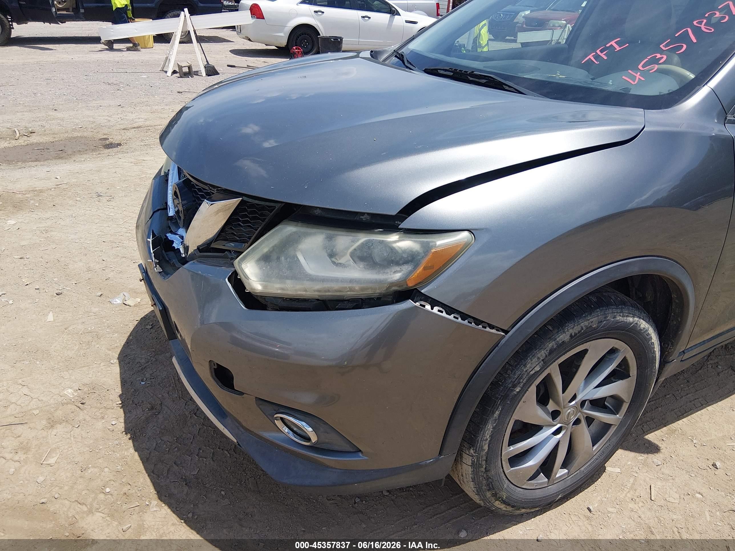 2014 Nissan Rogue Sl Gray vin: 5N1AT2MV9EC781034