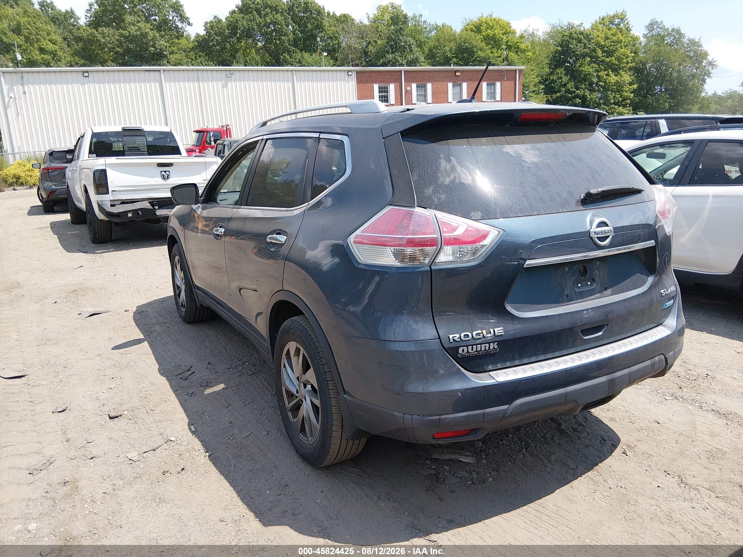 2014 Nissan Rogue Sl Синий vin: 5N1AT2MV9EC814727