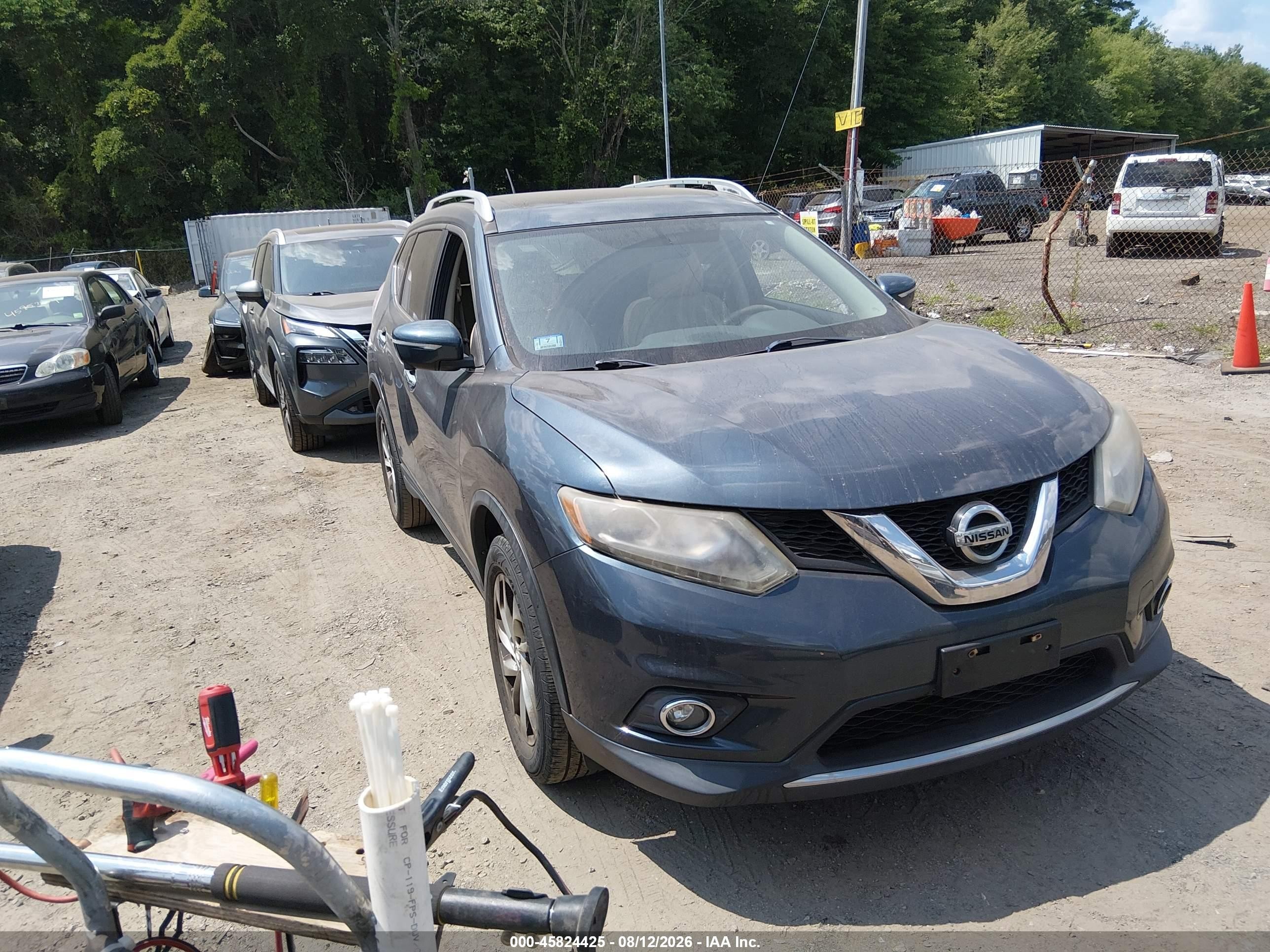 2014 Nissan Rogue Sl Blue vin: 5N1AT2MV9EC814727