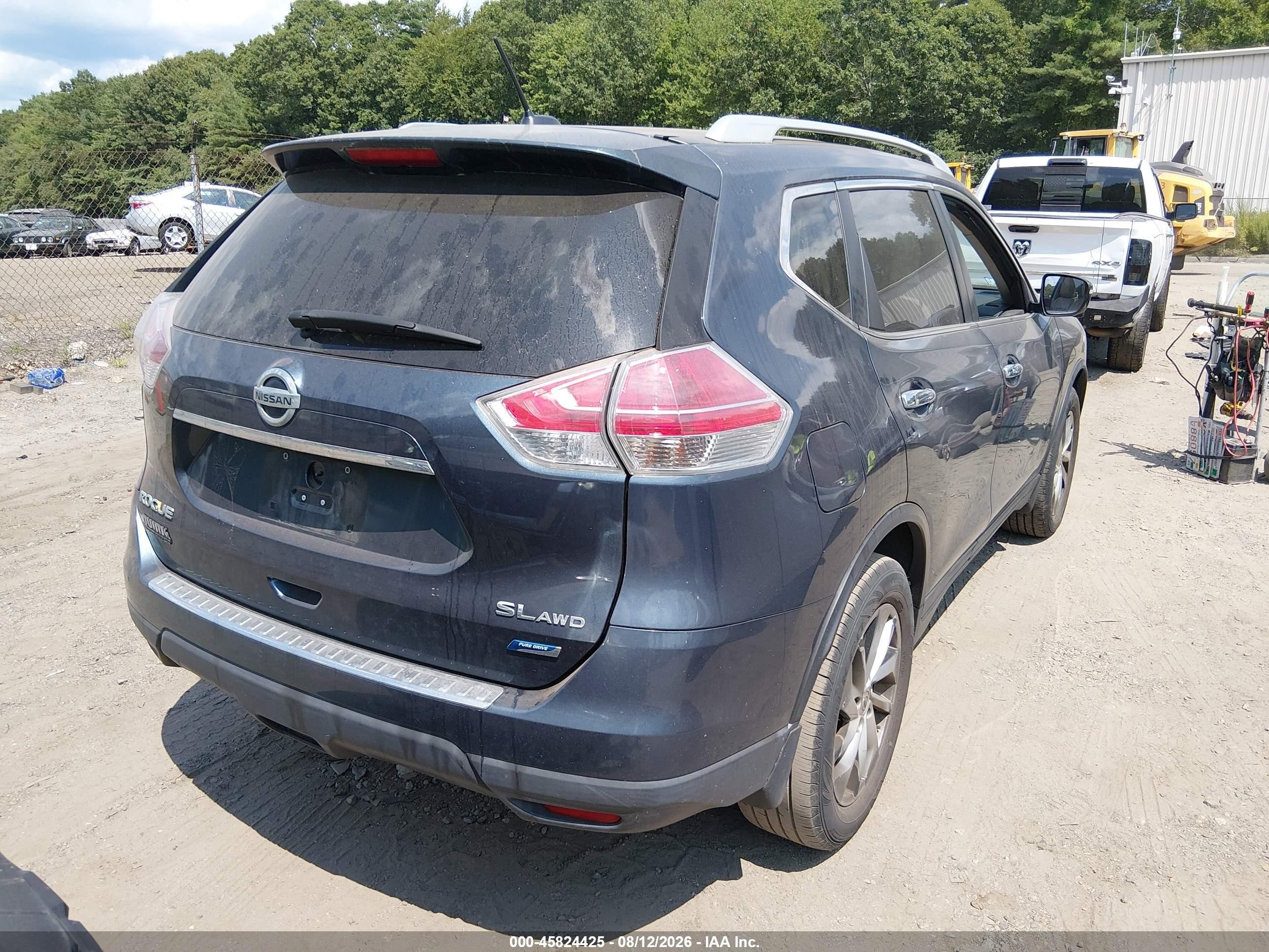 2014 Nissan Rogue Sl Синий vin: 5N1AT2MV9EC814727