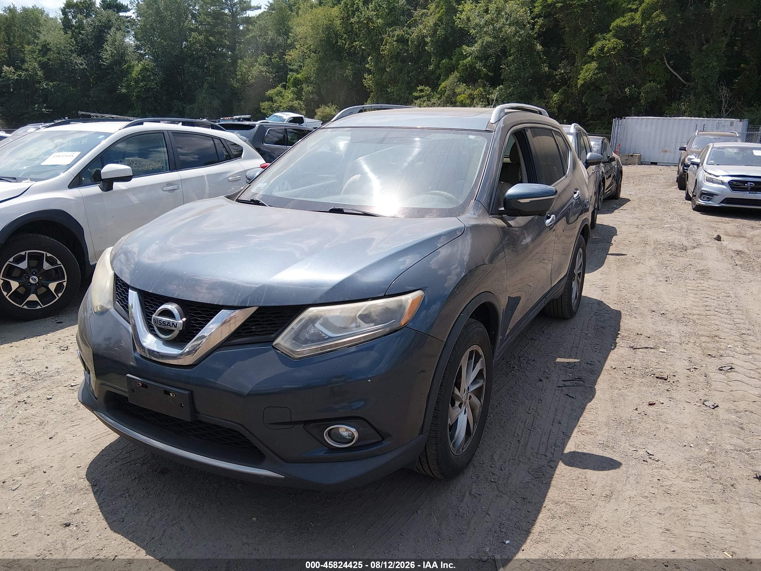 2014 Nissan Rogue Sl Синий vin: 5N1AT2MV9EC814727