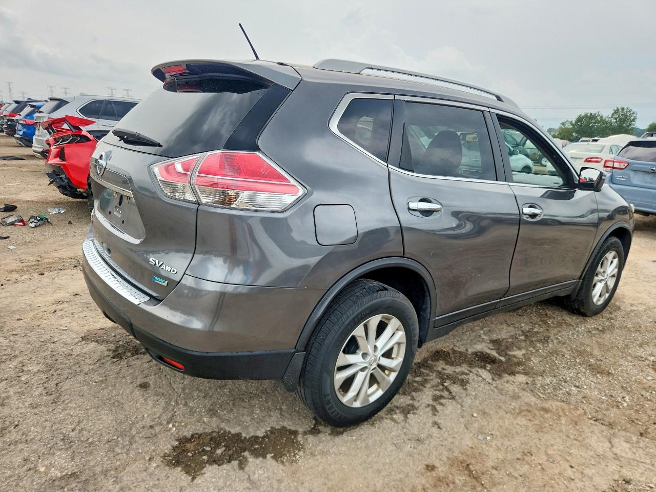 2014 Nissan Rogue Sv Gray vin: 5N1AT2MV9EC818809