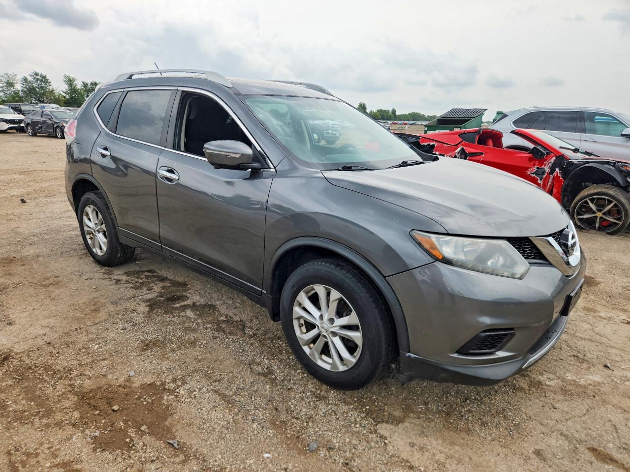 2014 Nissan Rogue Sv Gray vin: 5N1AT2MV9EC818809