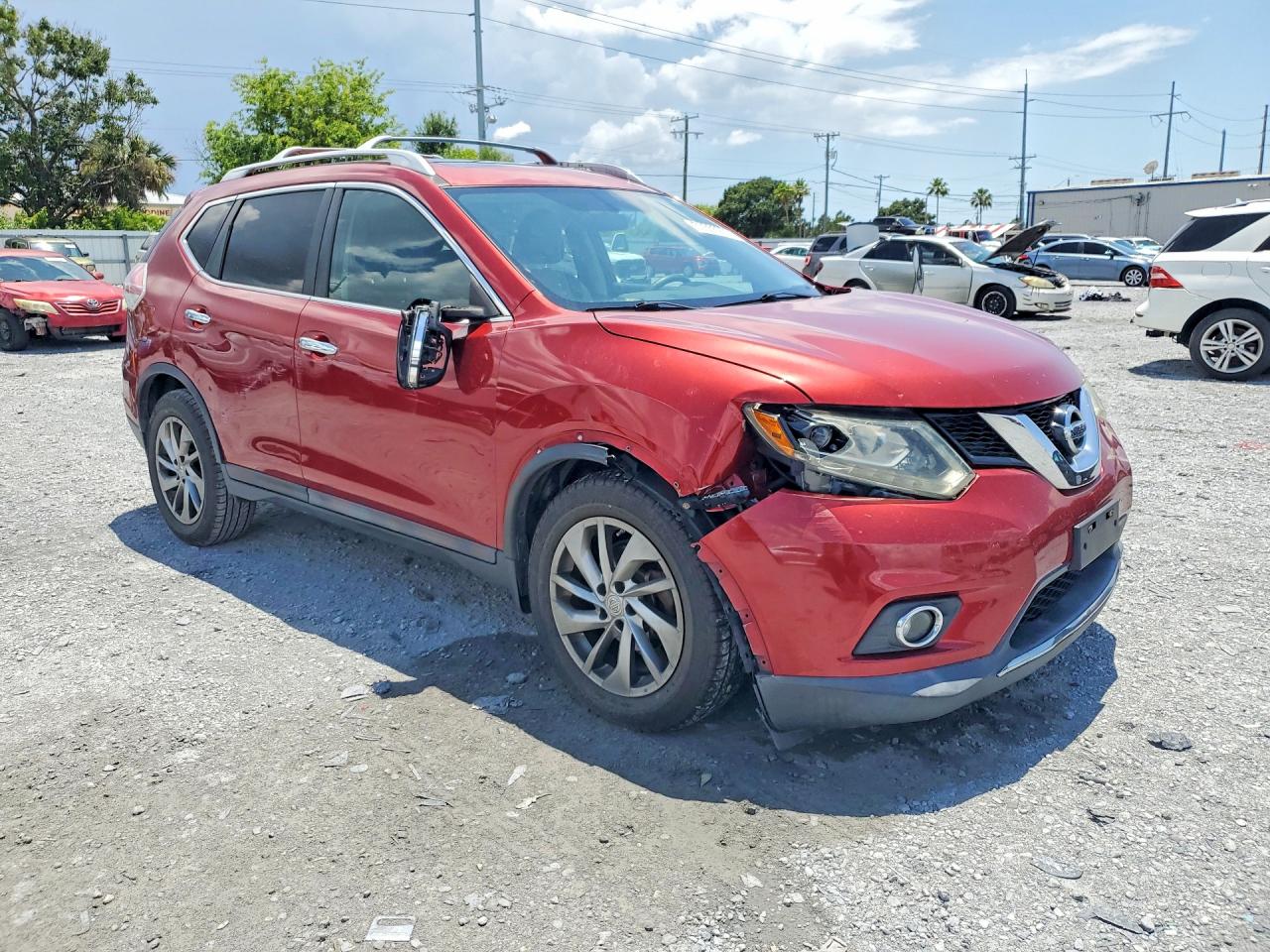 2014 Nissan Rogue Sl Красный vin: 5N1AT2MV9EC828594
