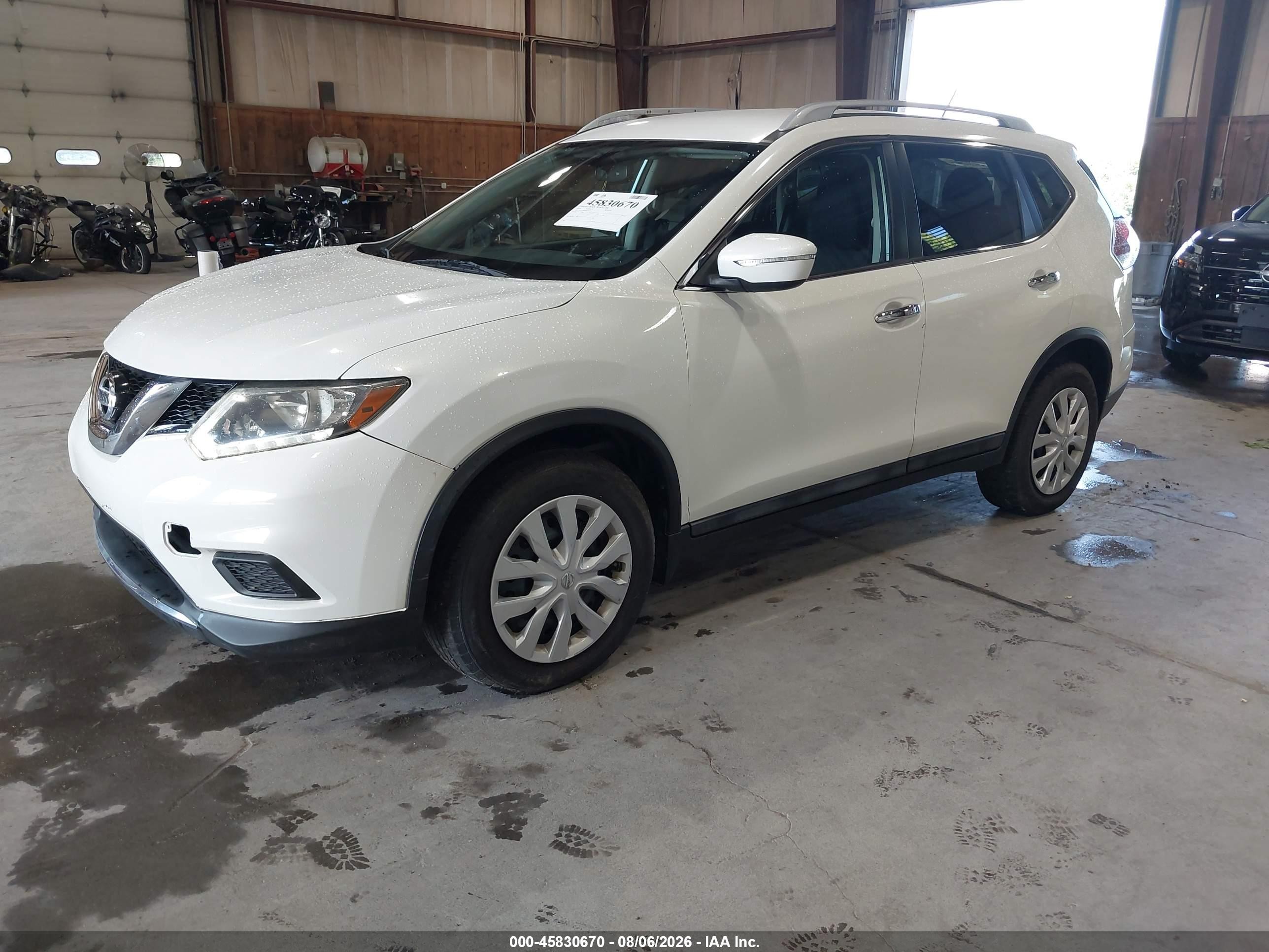 2014 Nissan Rogue Sv White vin: 5N1AT2MV9EC853222