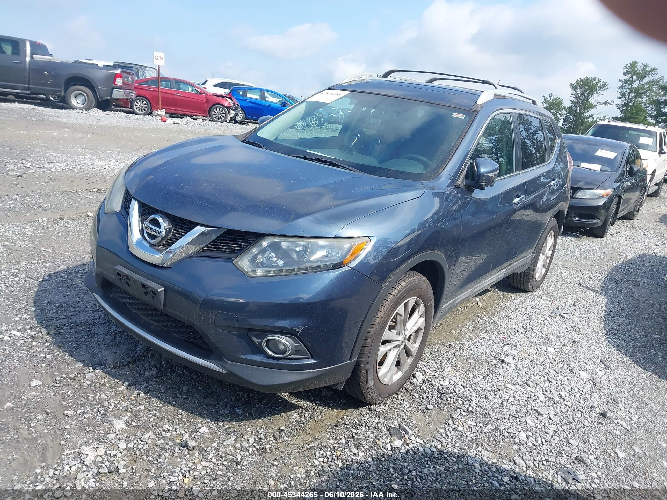 2014 Nissan Rogue S/sl/sv Синий vin: 5N1AT2MV9EC857576