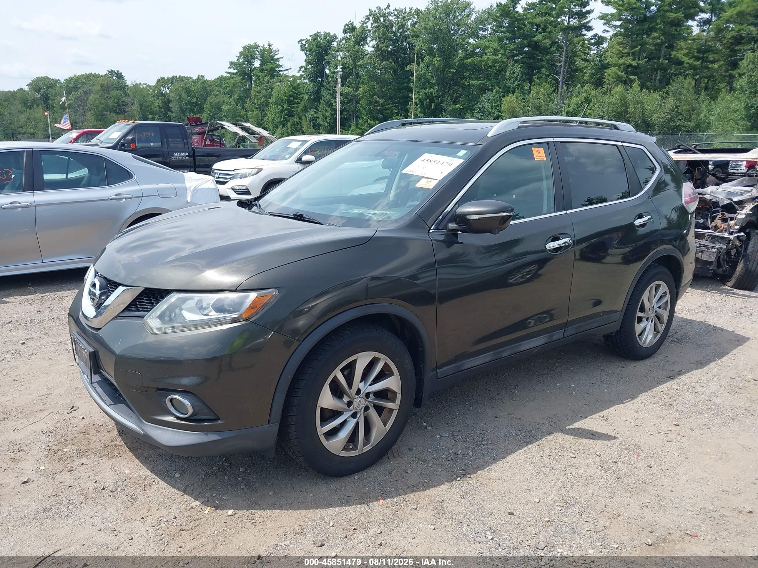 2014 Nissan Rogue Sl Черный vin: 5N1AT2MV9EC867654