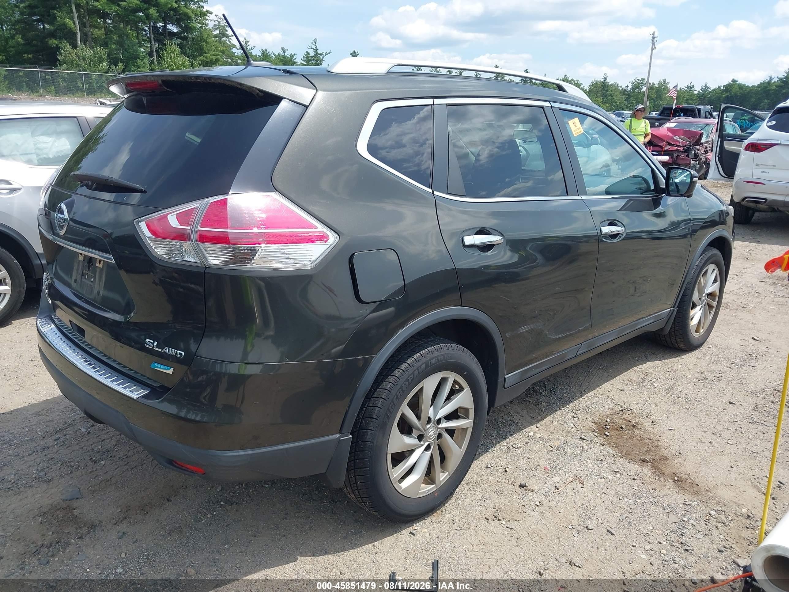 2014 Nissan Rogue Sl Черный vin: 5N1AT2MV9EC867654