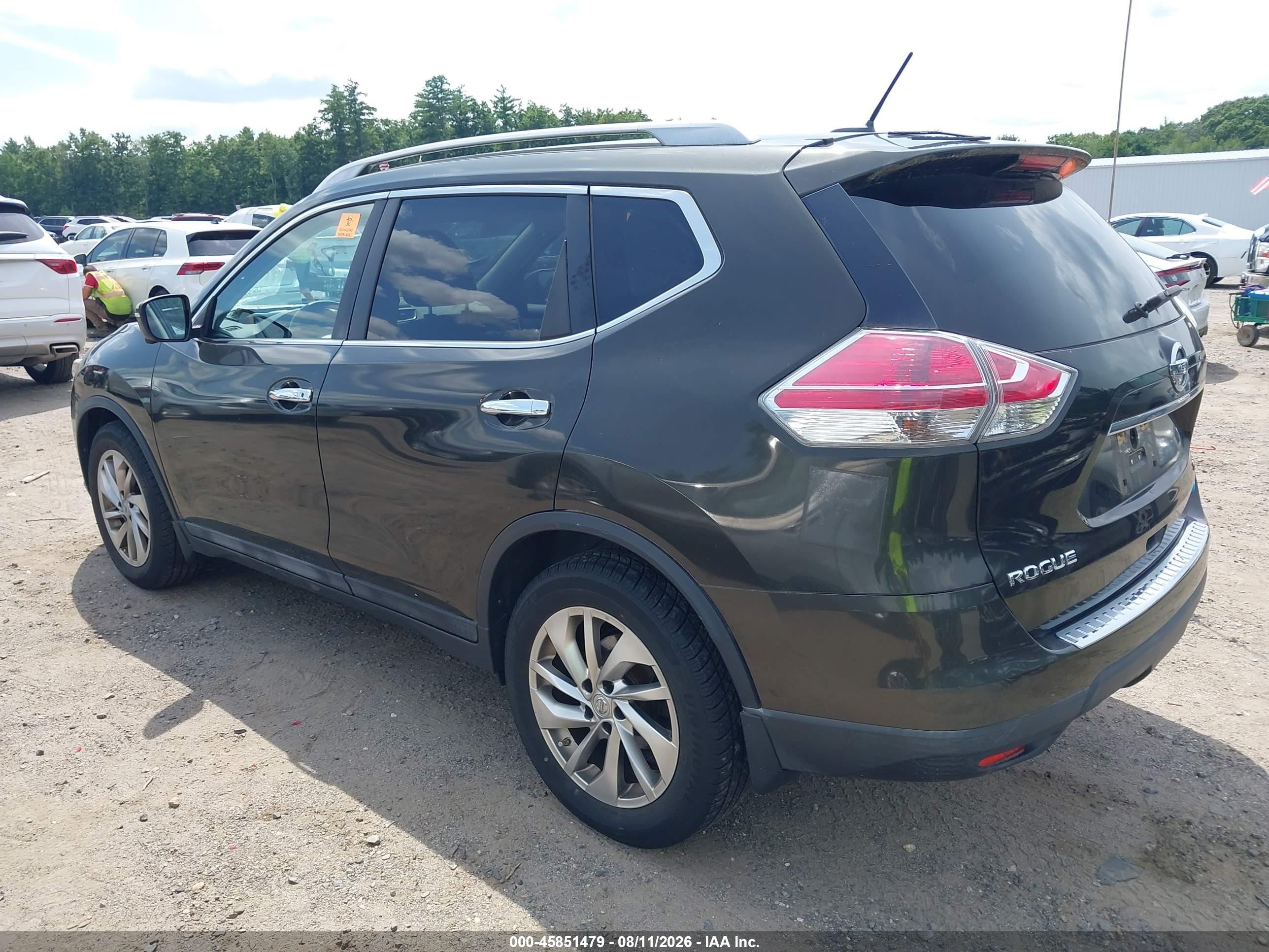 2014 Nissan Rogue Sl Черный vin: 5N1AT2MV9EC867654