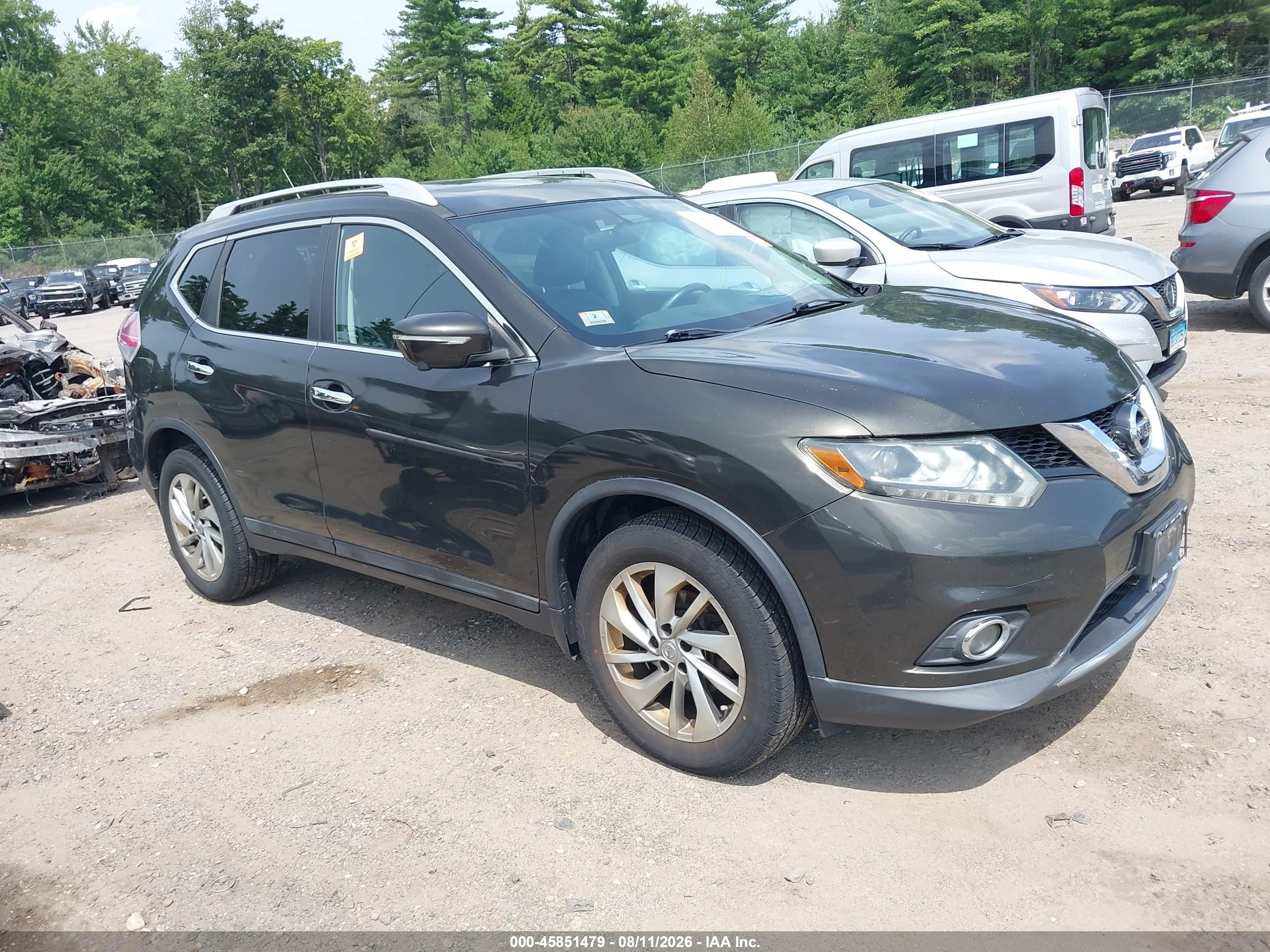 2014 Nissan Rogue Sl Black vin: 5N1AT2MV9EC867654