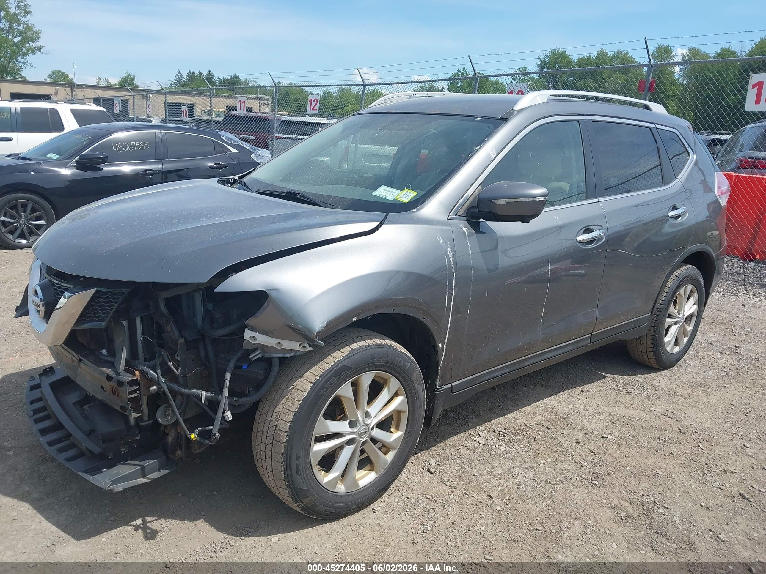 2014 Nissan Rogue Sv Gray vin: 5N1AT2MV9EC869372