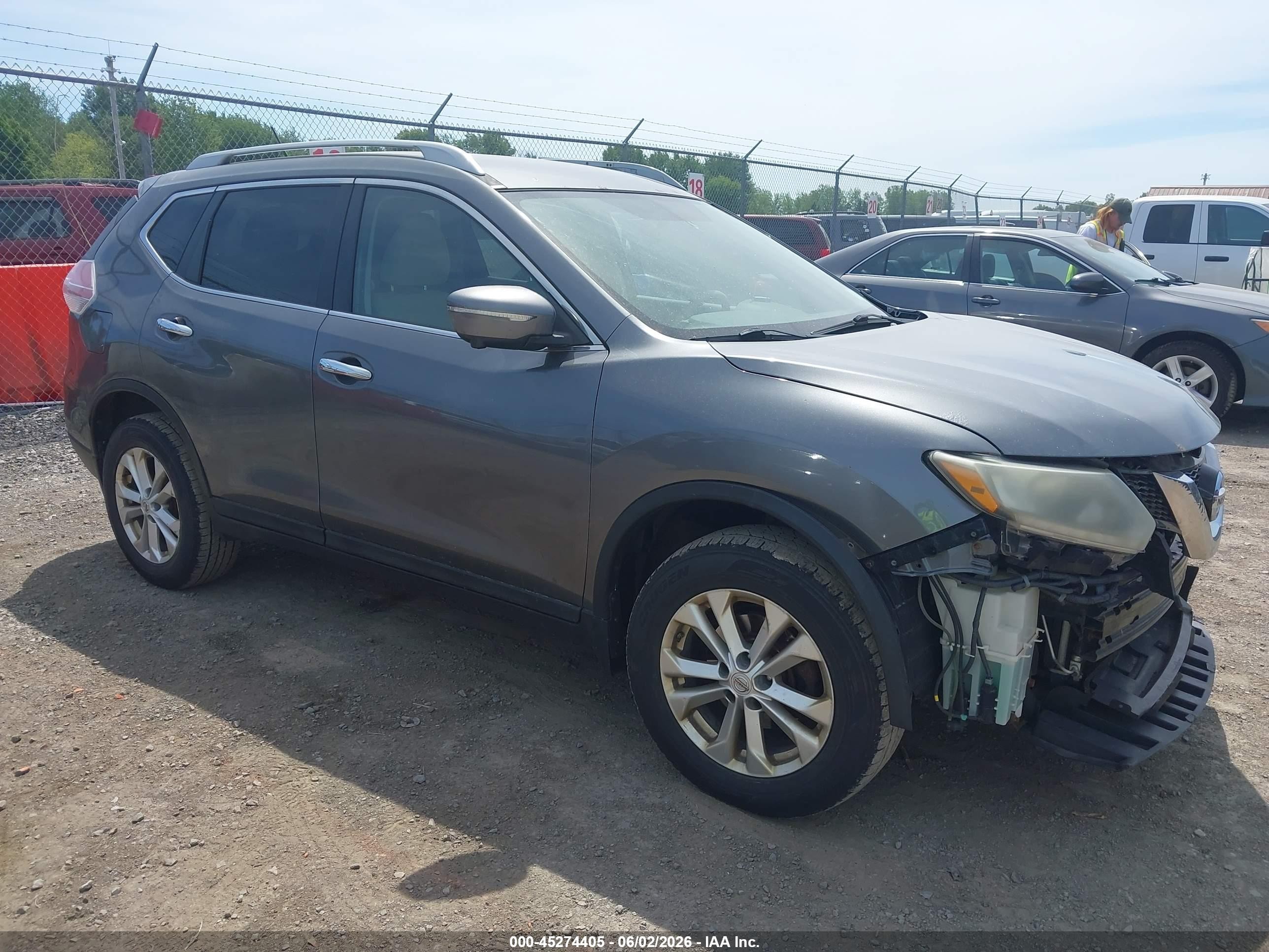 2014 Nissan Rogue Sv Gray vin: 5N1AT2MV9EC869372