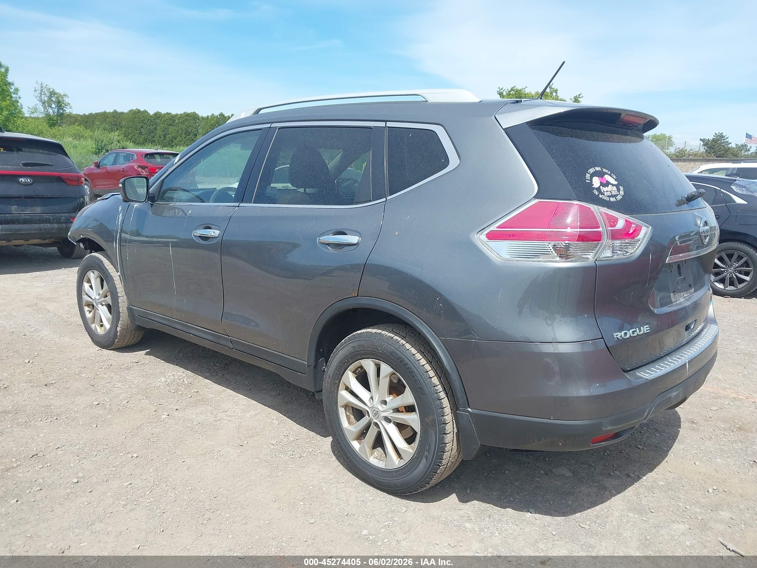 2014 Nissan Rogue Sv Gray vin: 5N1AT2MV9EC869372