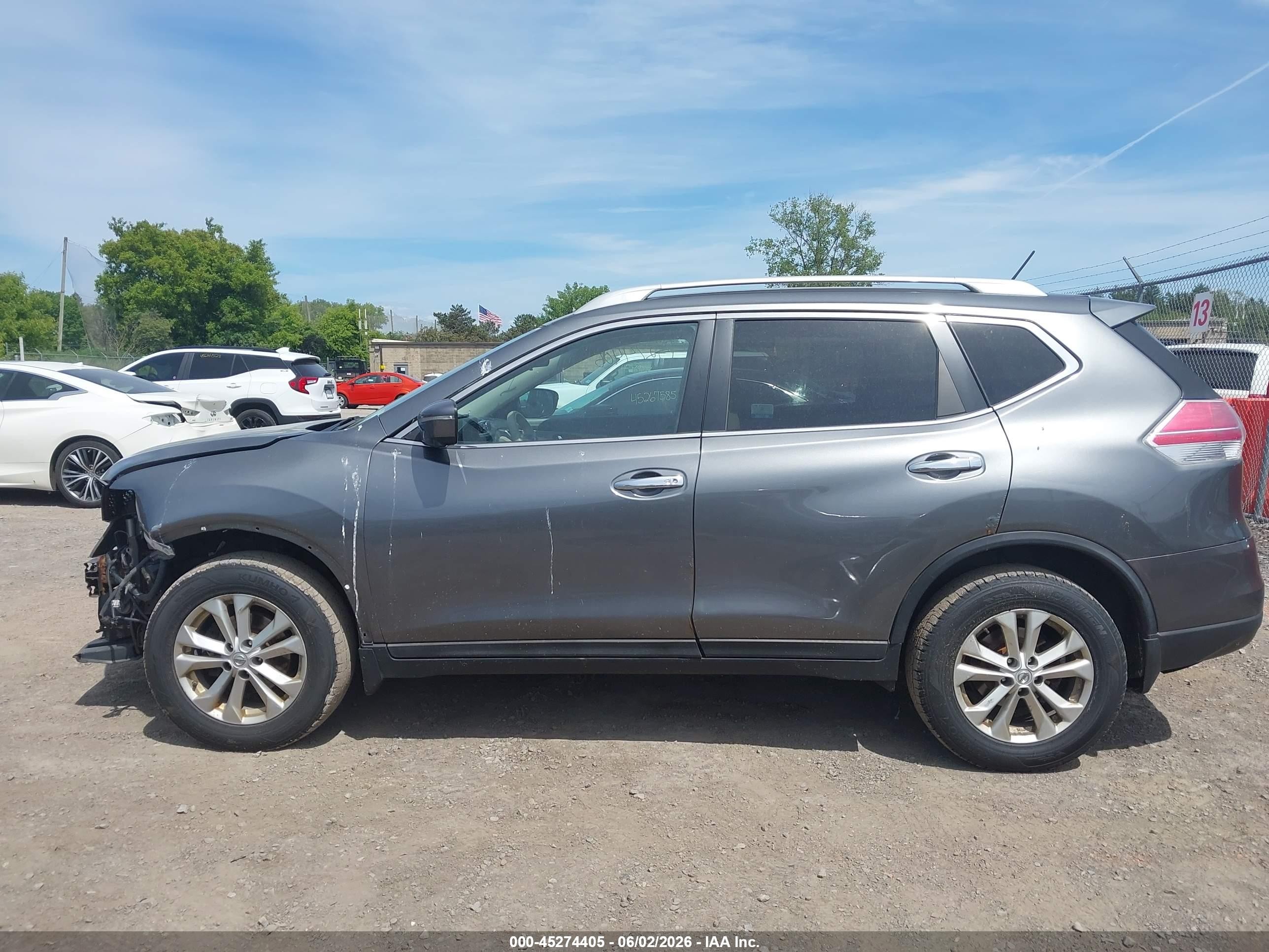 2014 Nissan Rogue Sv Gray vin: 5N1AT2MV9EC869372