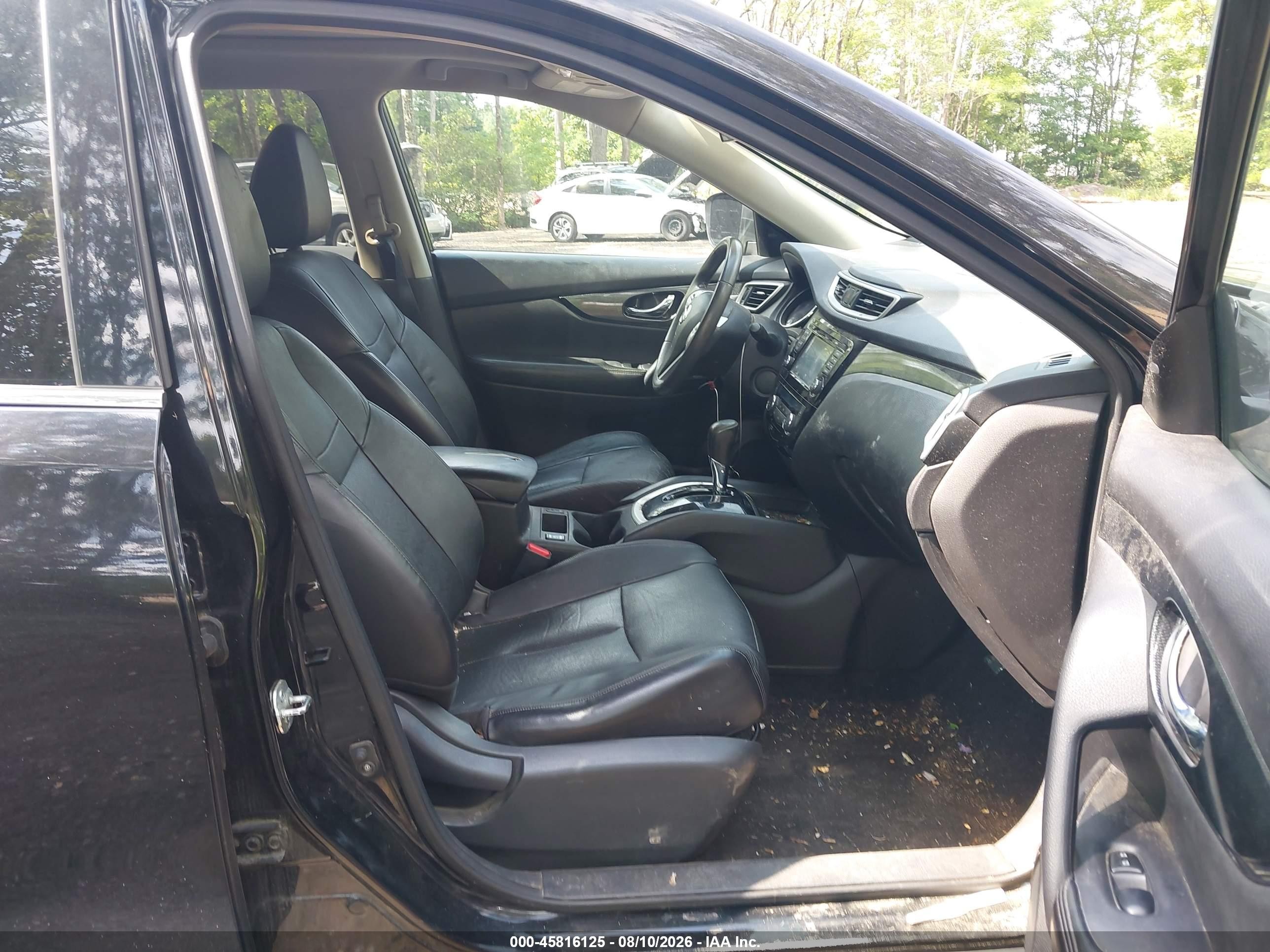 2015 Nissan Rogue Sl Black vin: 5N1AT2MV9FC757012