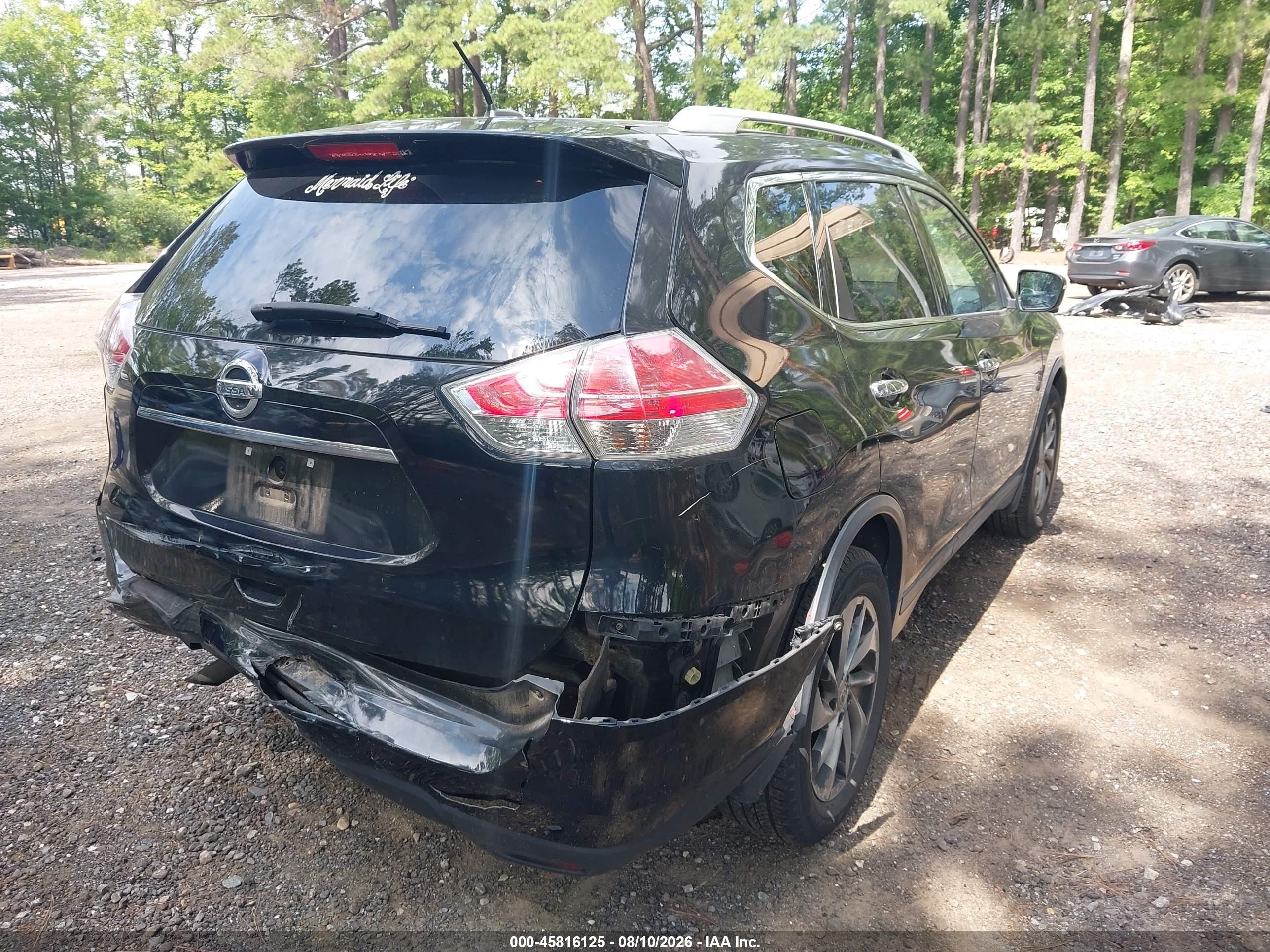 2015 Nissan Rogue Sl Black vin: 5N1AT2MV9FC757012