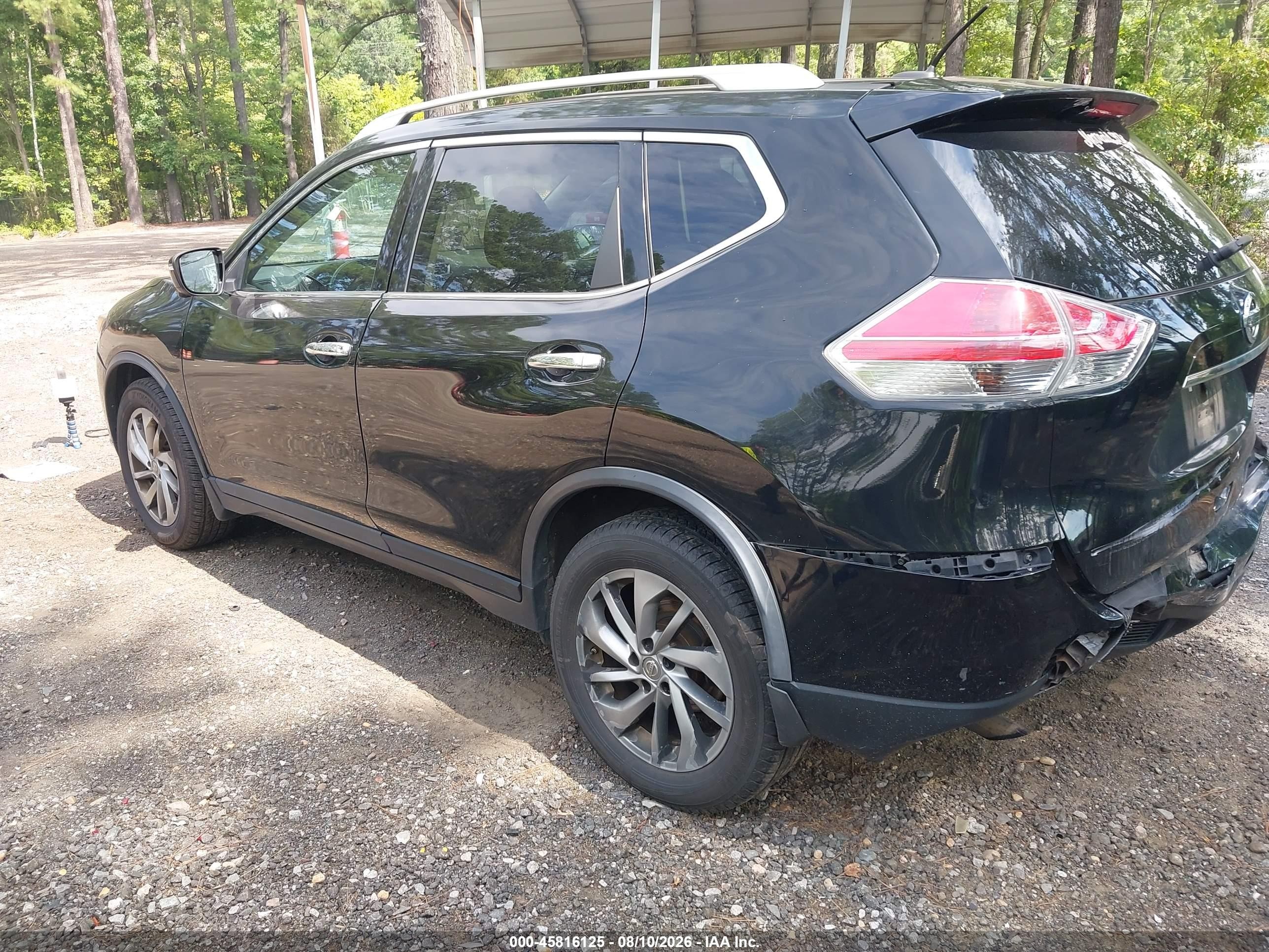 2015 Nissan Rogue Sl Black vin: 5N1AT2MV9FC757012