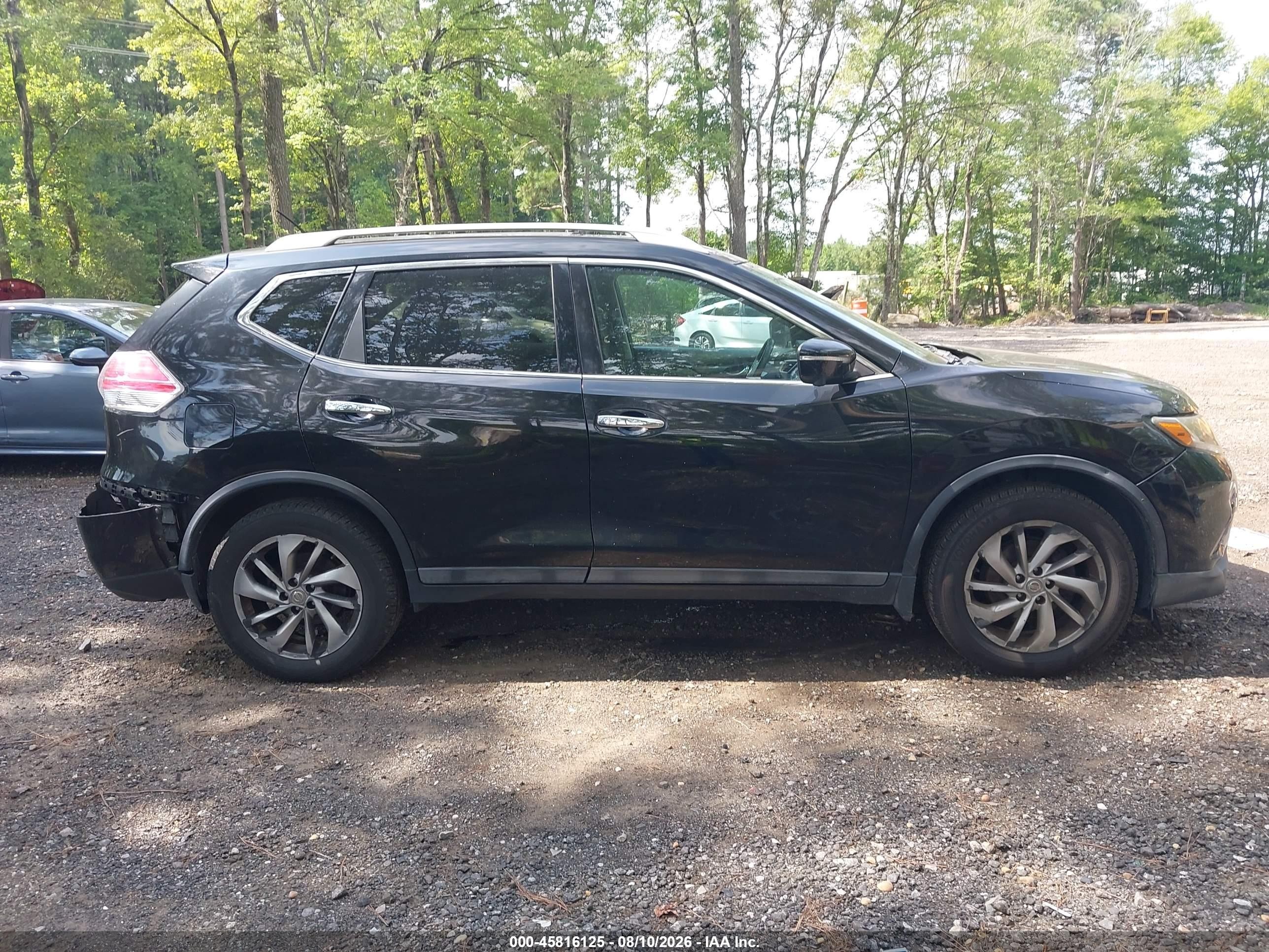 2015 Nissan Rogue Sl Black vin: 5N1AT2MV9FC757012