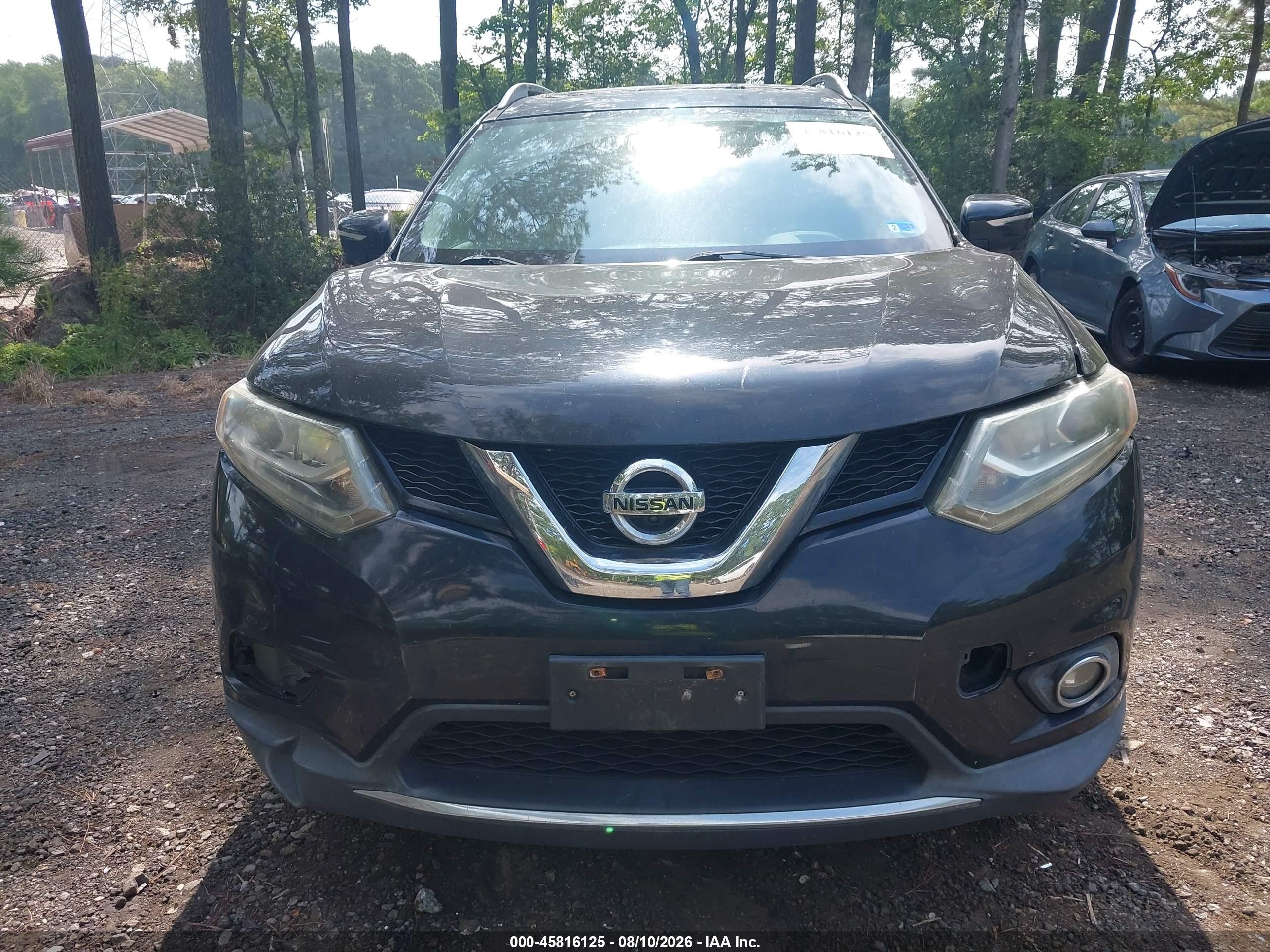 2015 Nissan Rogue Sl Black vin: 5N1AT2MV9FC757012