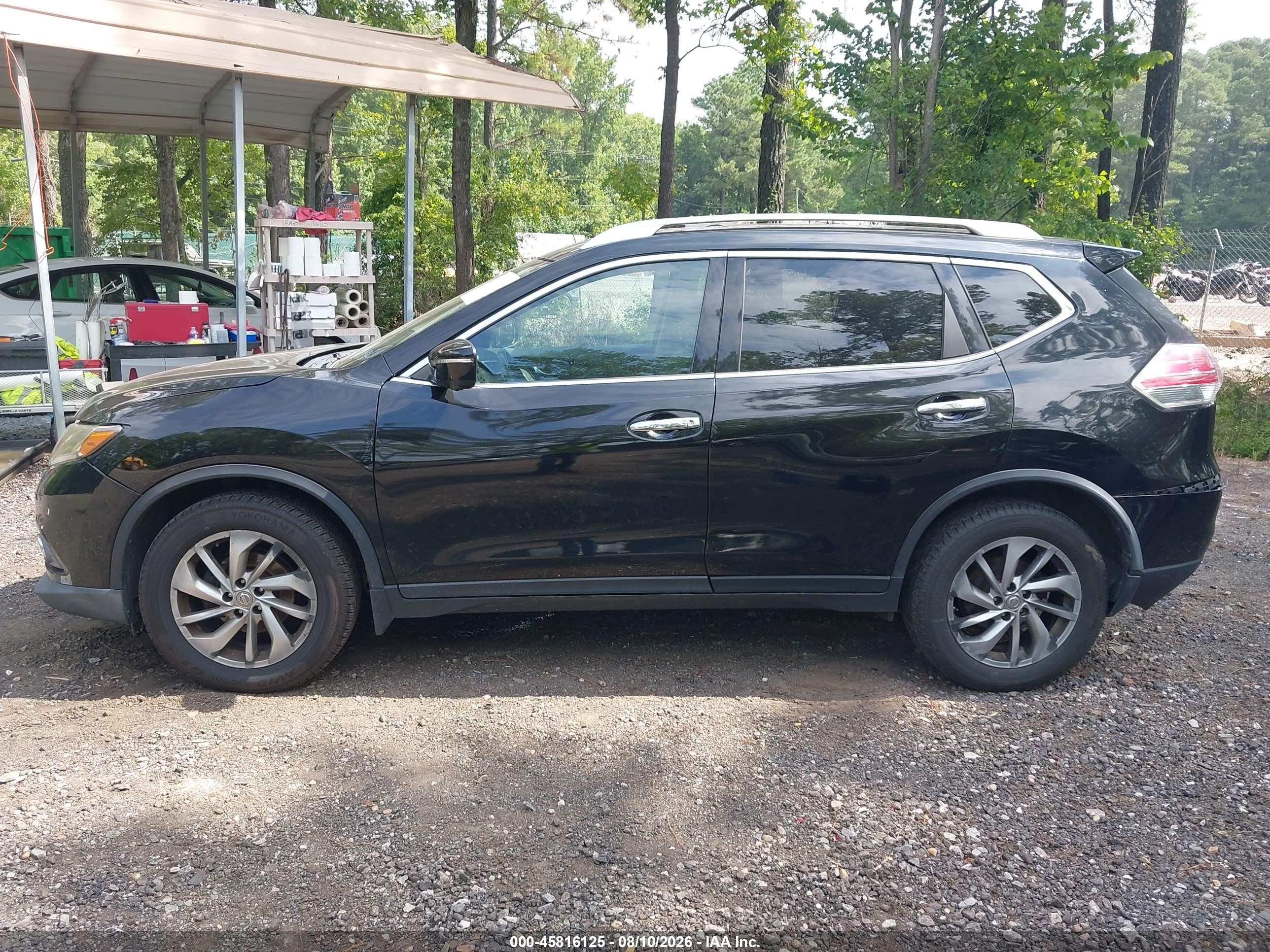2015 Nissan Rogue Sl Black vin: 5N1AT2MV9FC757012
