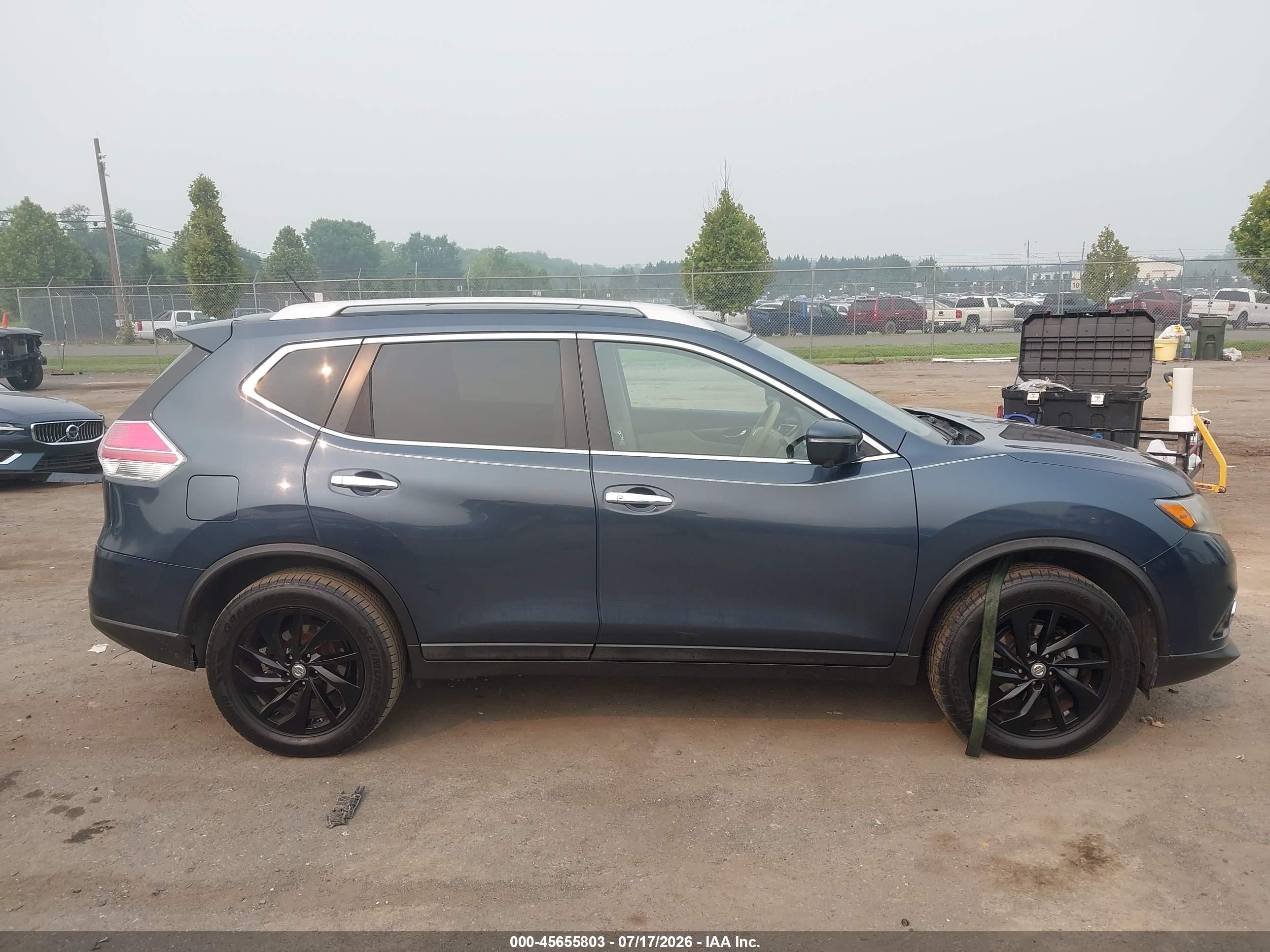 2015 Nissan Rogue Sl Blue vin: 5N1AT2MV9FC766616