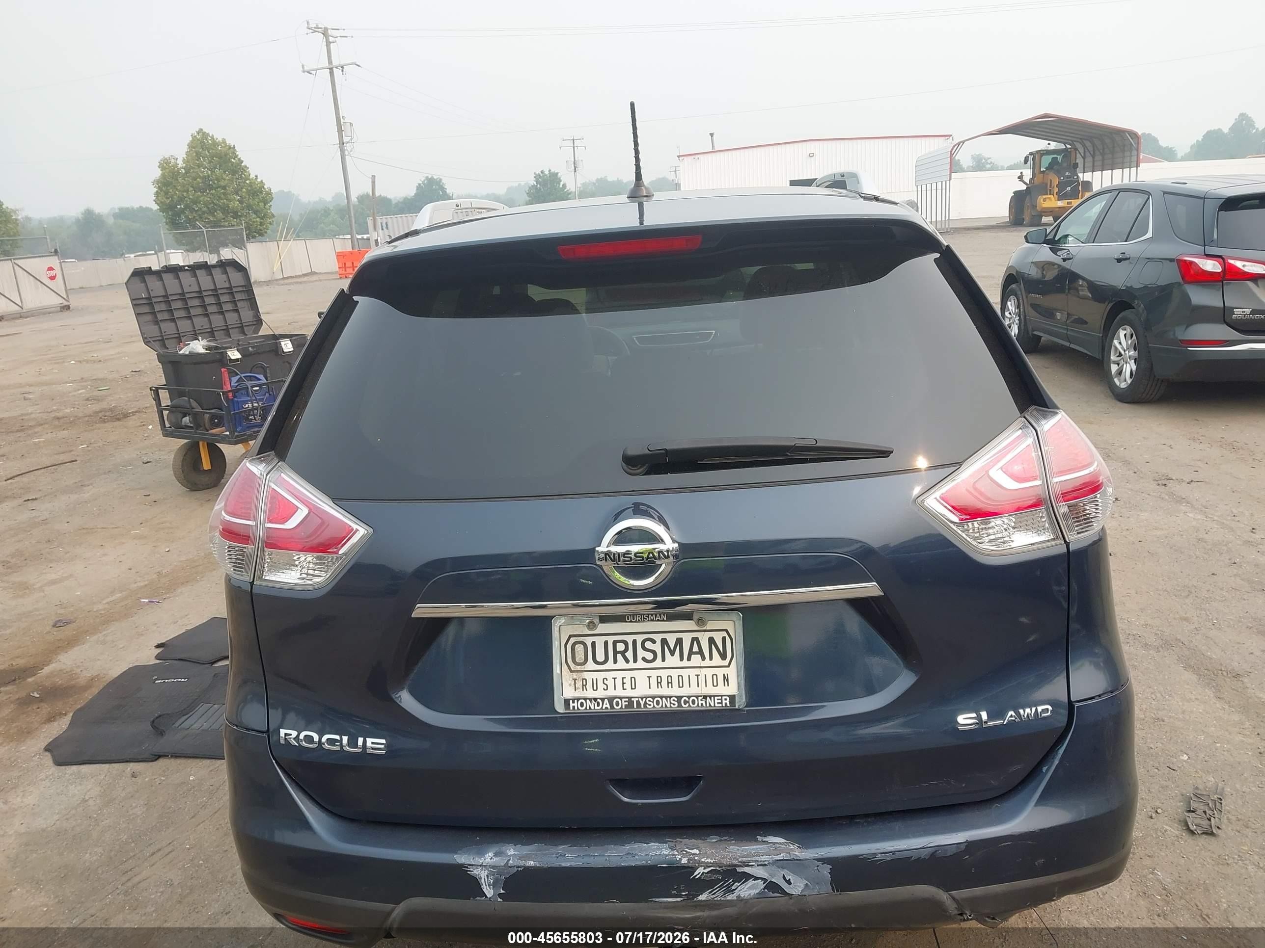 2015 Nissan Rogue Sl Blue vin: 5N1AT2MV9FC766616
