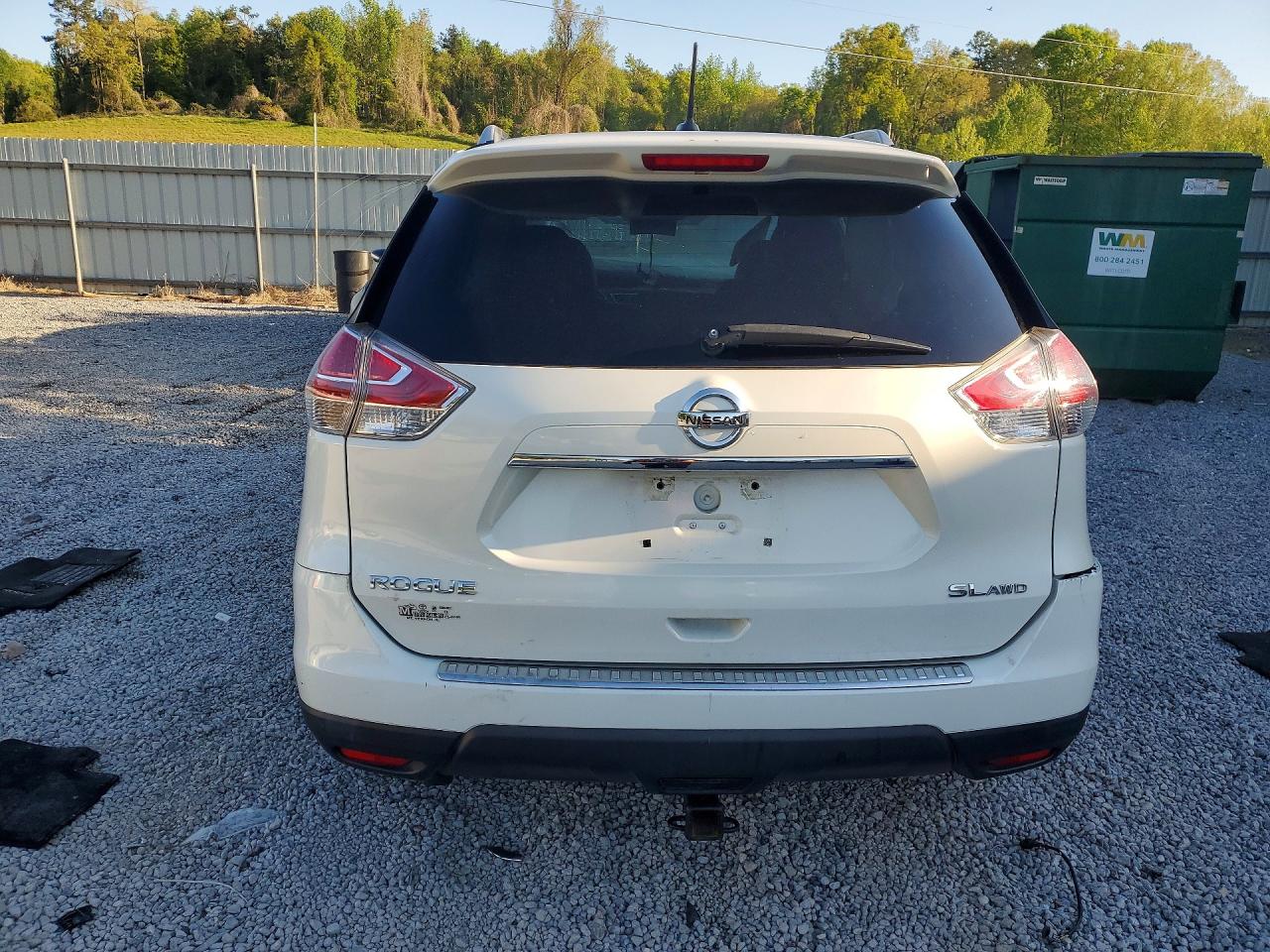 2015 Nissan Rogue Sl White vin: 5N1AT2MV9FC797395