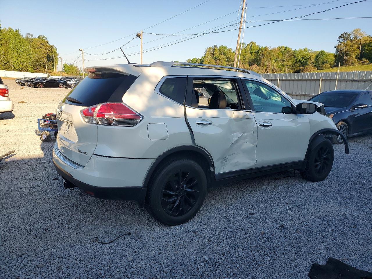 2015 Nissan Rogue Sl White vin: 5N1AT2MV9FC797395