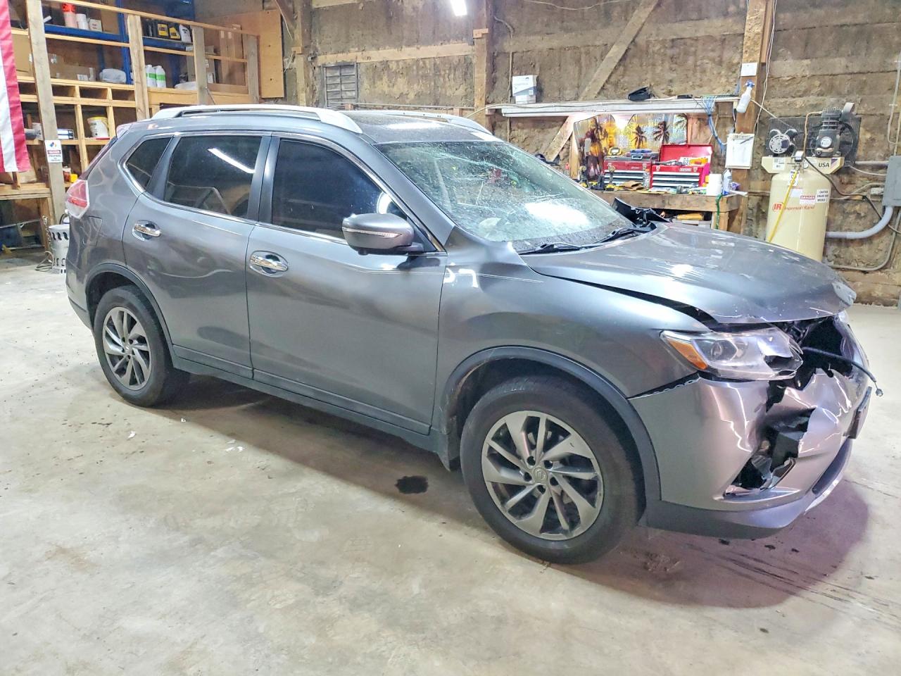 2015 Nissan Rogue Sl Gray vin: 5N1AT2MV9FC813191