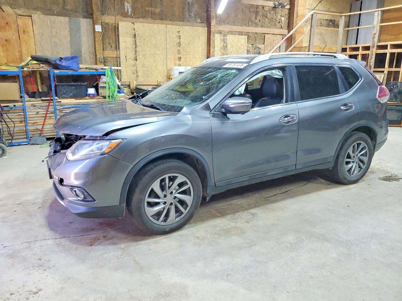 2015 Nissan Rogue Sl Серый vin: 5N1AT2MV9FC813191