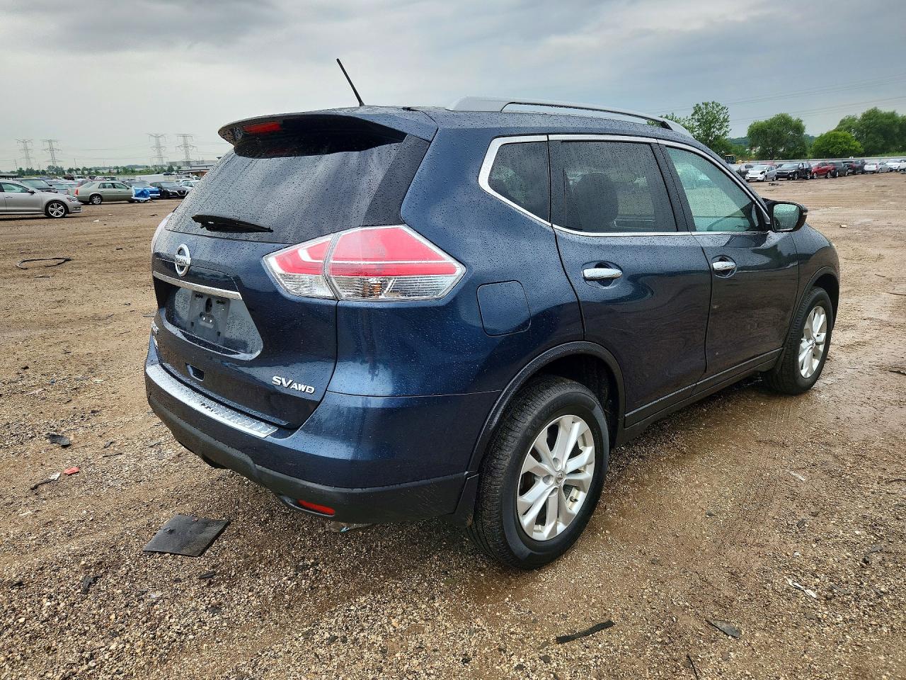 2015 Nissan Rogue Sv Синий vin: 5N1AT2MV9FC818021