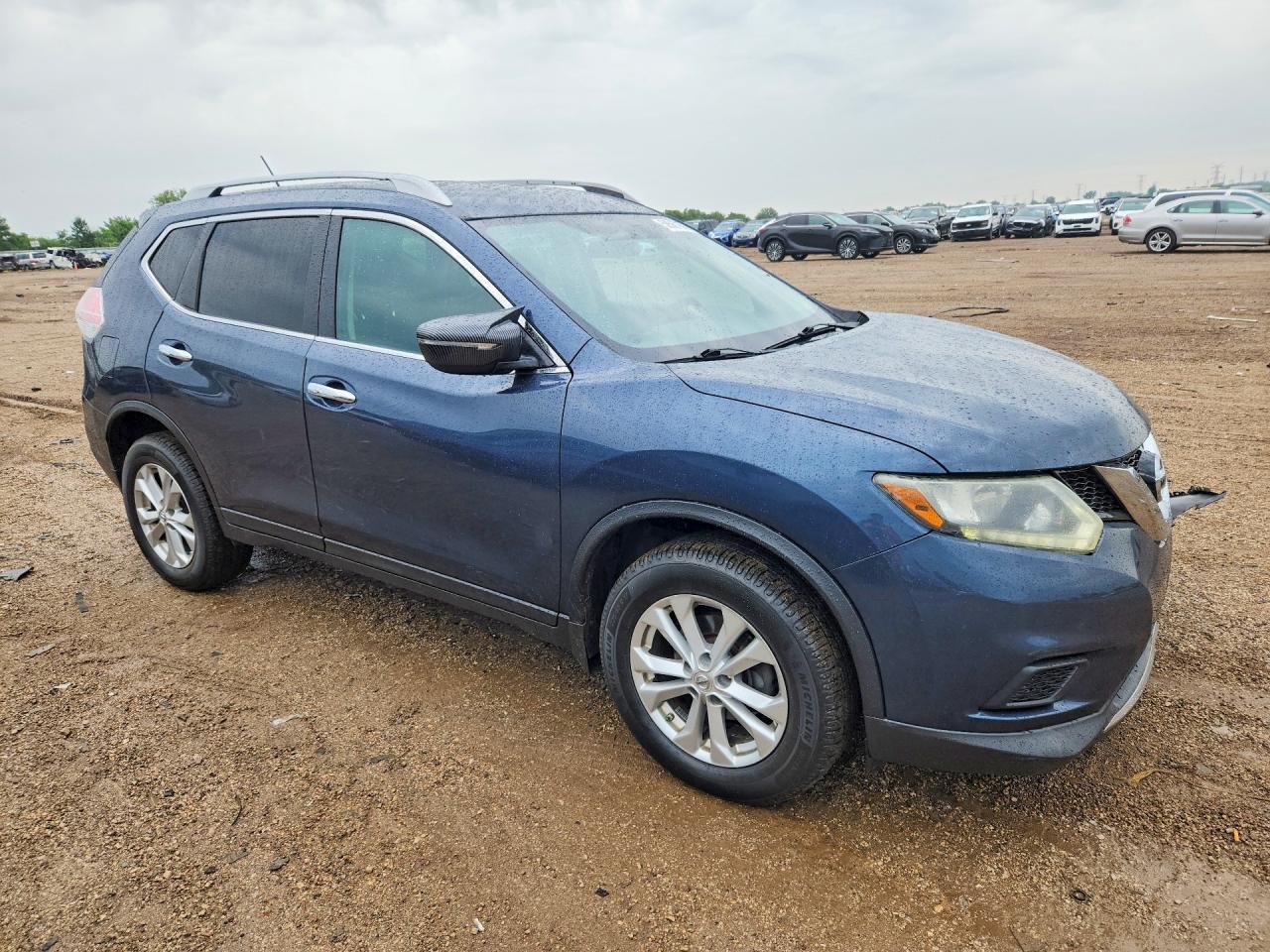 2015 Nissan Rogue Sv Синий vin: 5N1AT2MV9FC818021