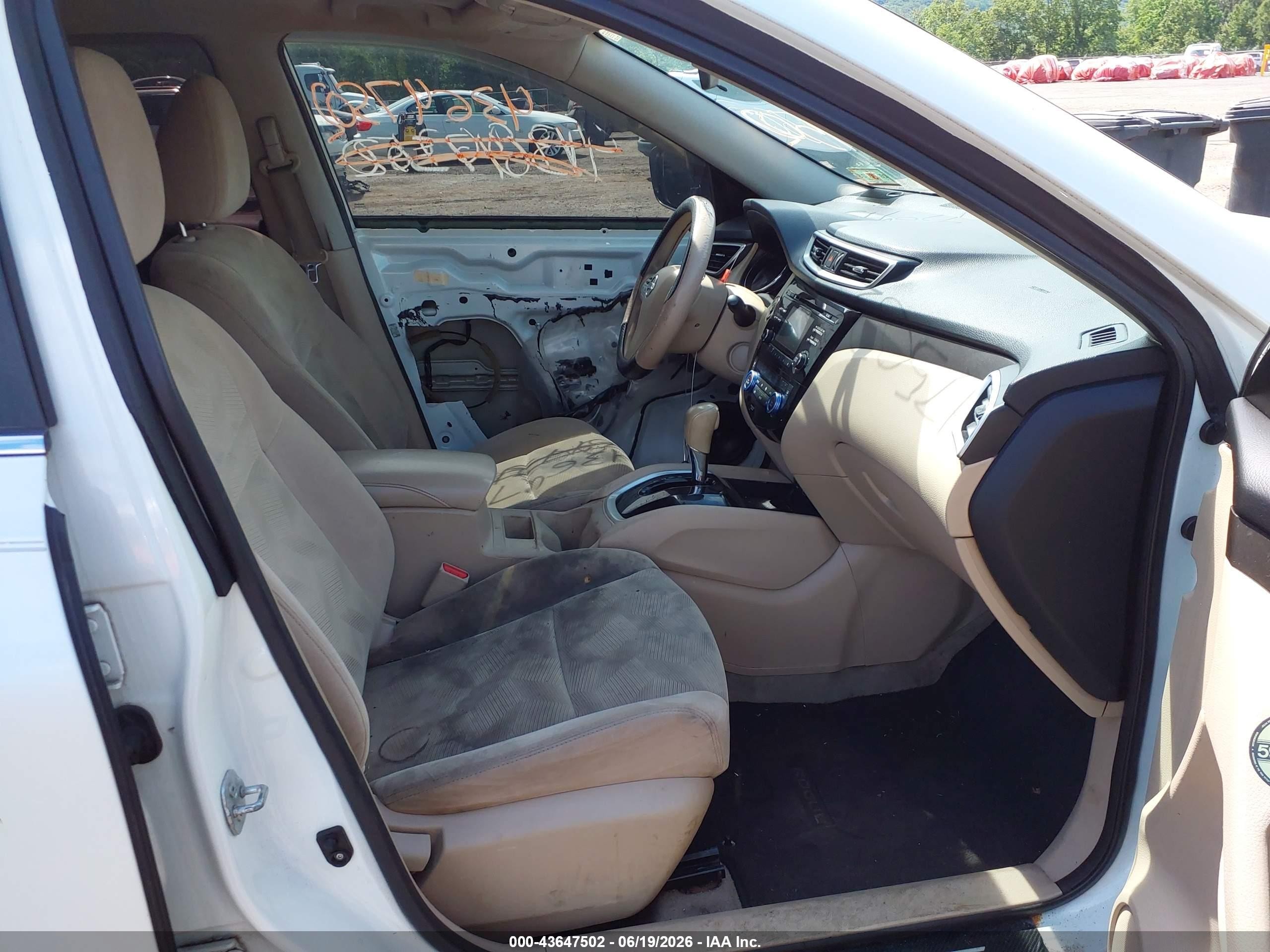 2015 Nissan Rogue Sv Белый vin: 5N1AT2MV9FC822330