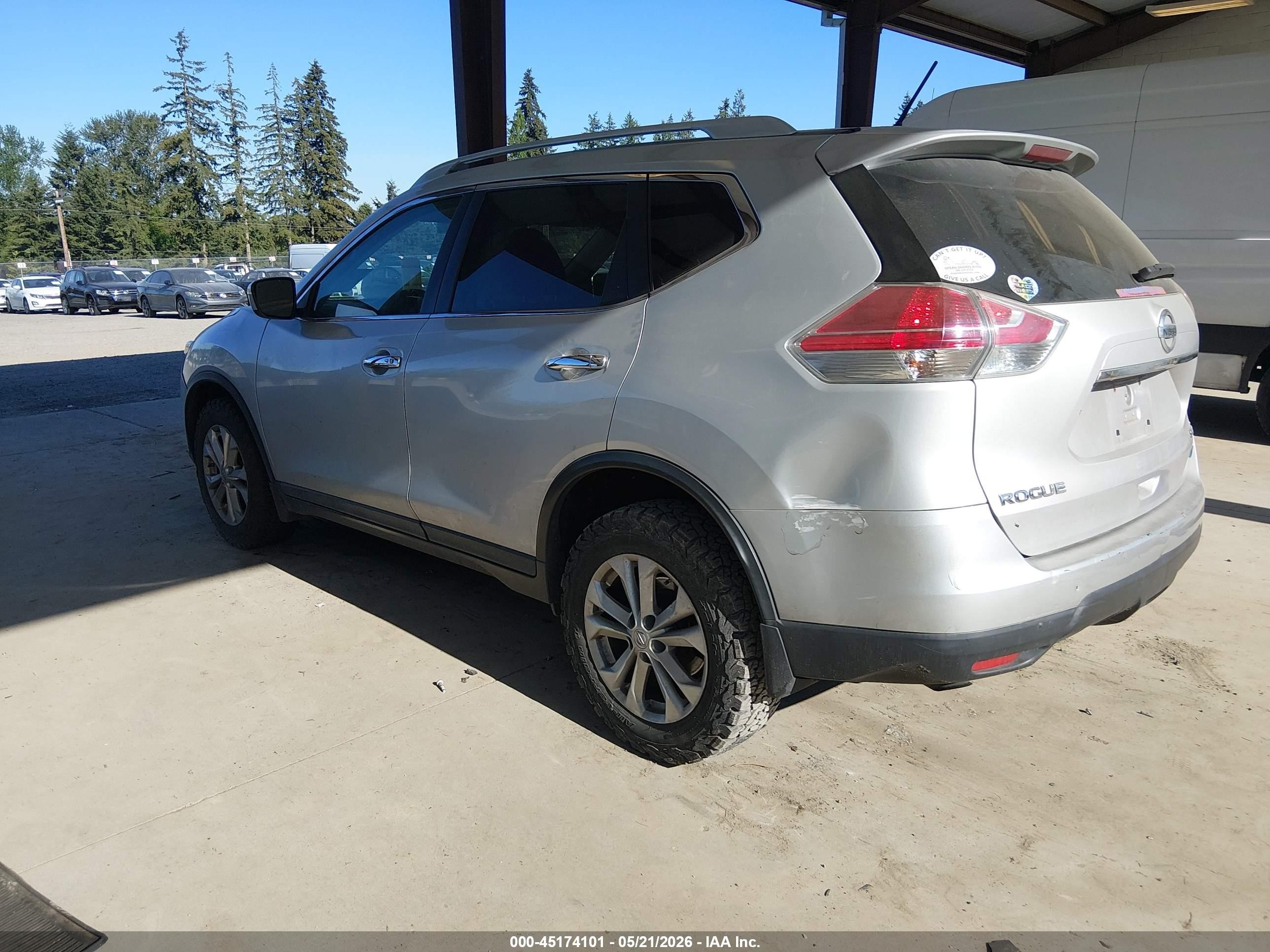 2015 Nissan Rogue S/sl/sv Silver vin: 5N1AT2MV9FC824501