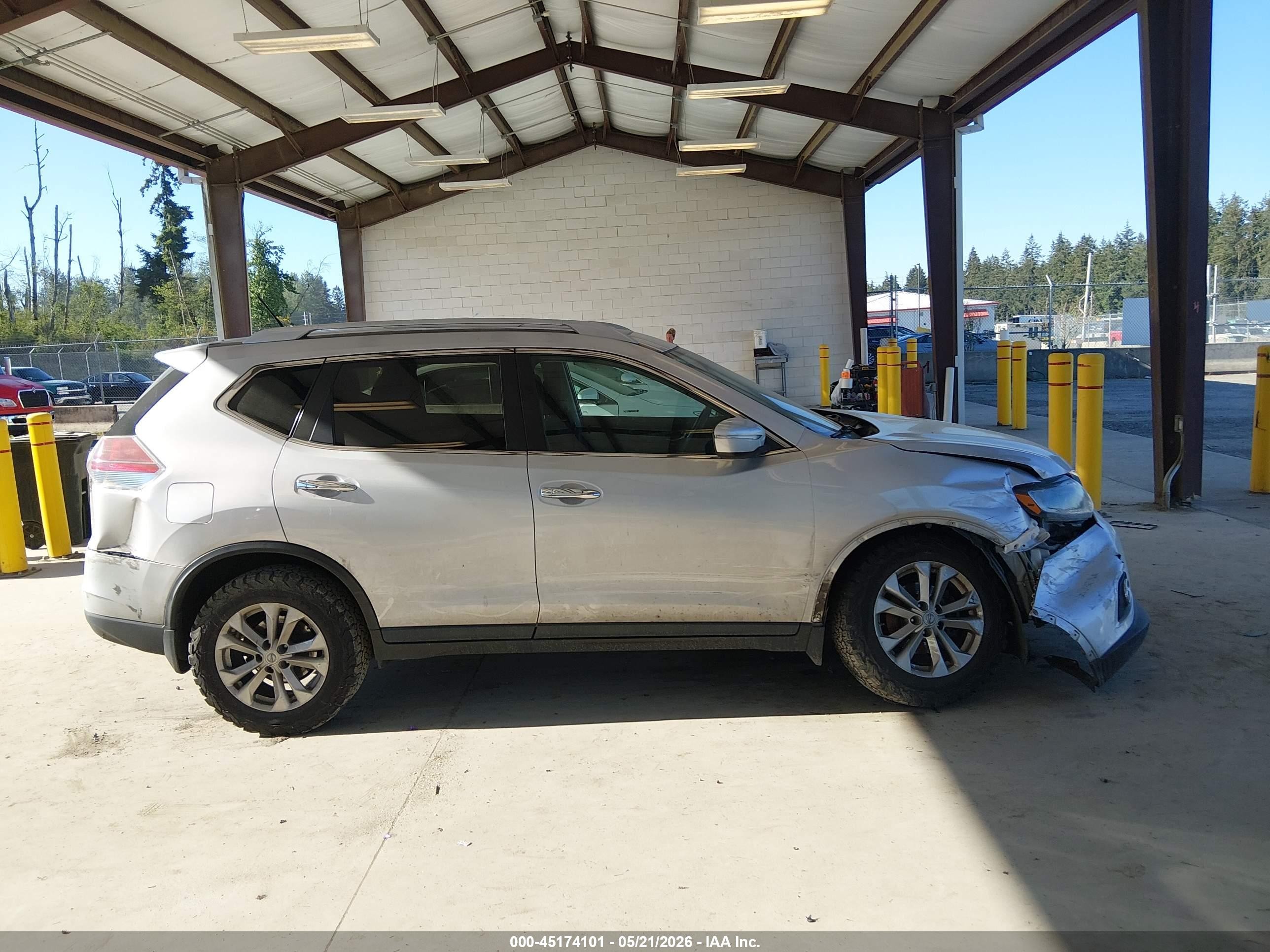 2015 Nissan Rogue S/sl/sv Silver vin: 5N1AT2MV9FC824501