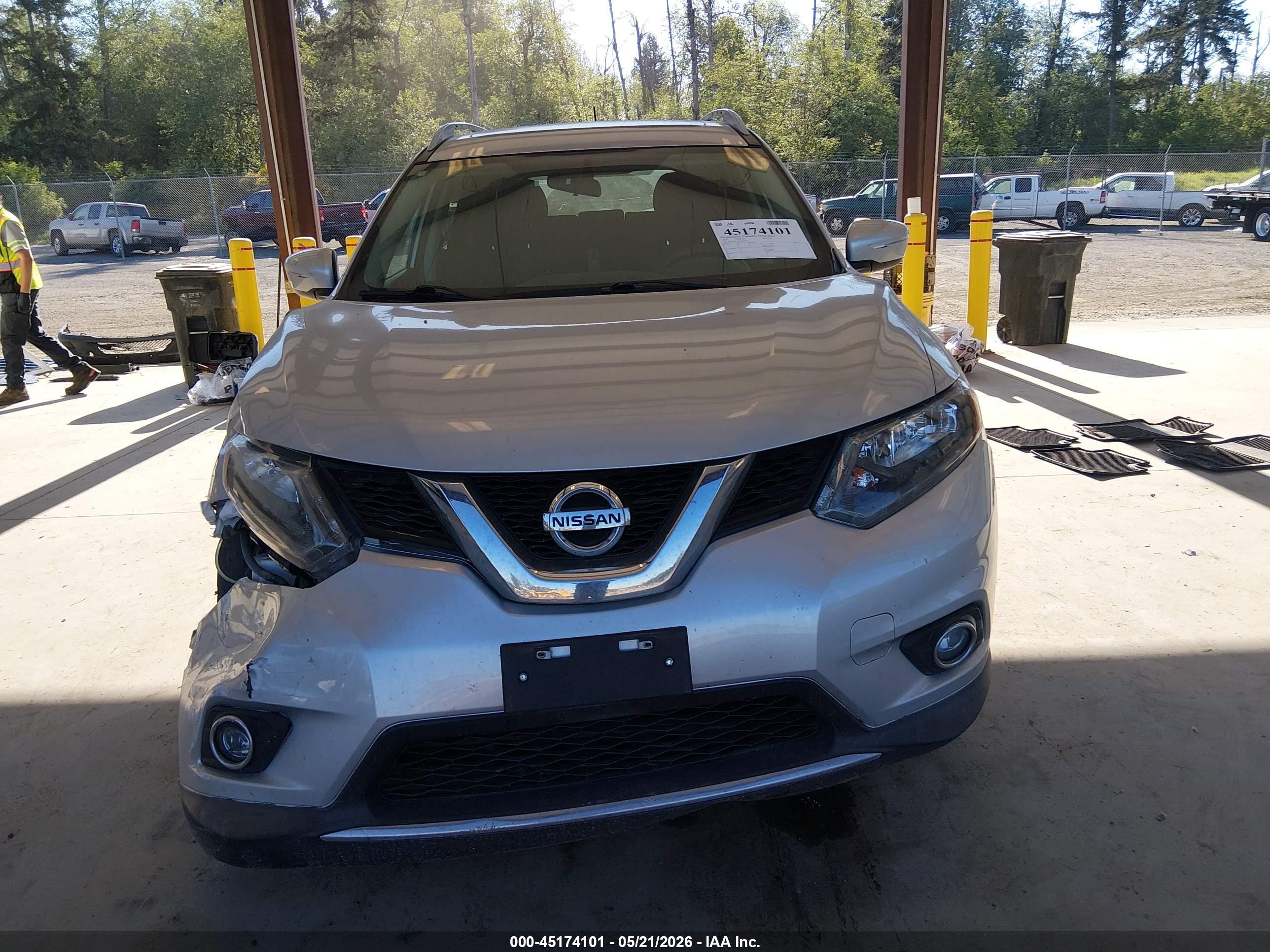 2015 Nissan Rogue S/sl/sv Silver vin: 5N1AT2MV9FC824501