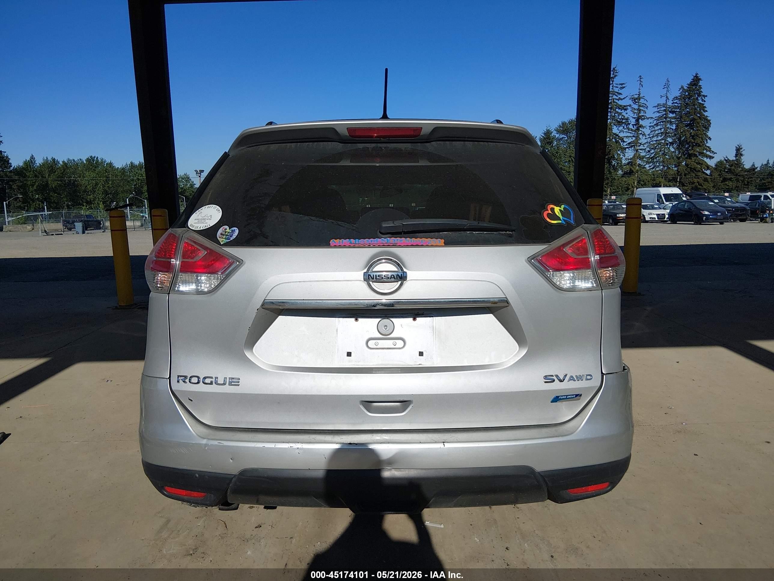 2015 Nissan Rogue S/sl/sv Silver vin: 5N1AT2MV9FC824501