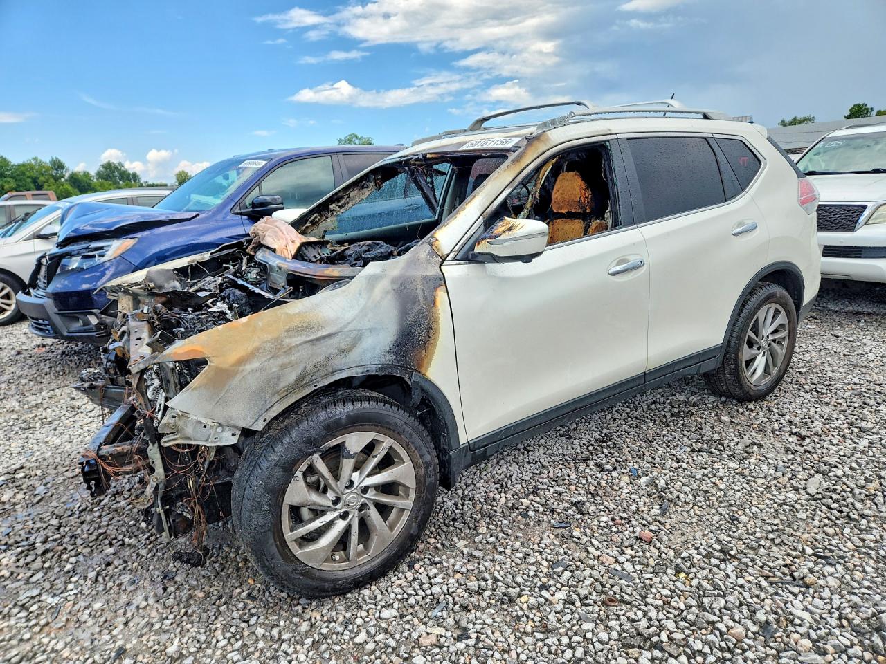 2015 Nissan Rogue Sl White vin: 5N1AT2MV9FC824854