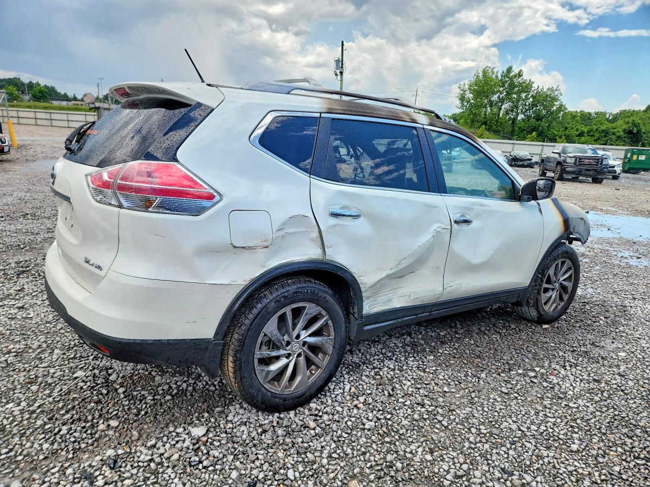 2015 Nissan Rogue Sl White vin: 5N1AT2MV9FC824854