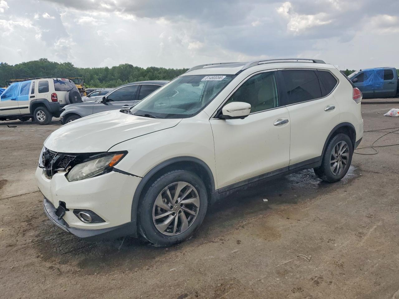 2015 Nissan Rogue Sl Белый vin: 5N1AT2MV9FC833344