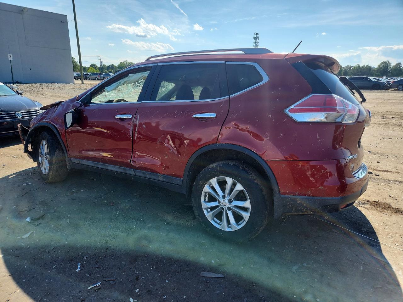 2015 Nissan Rogue Sv Red vin: 5N1AT2MV9FC839533
