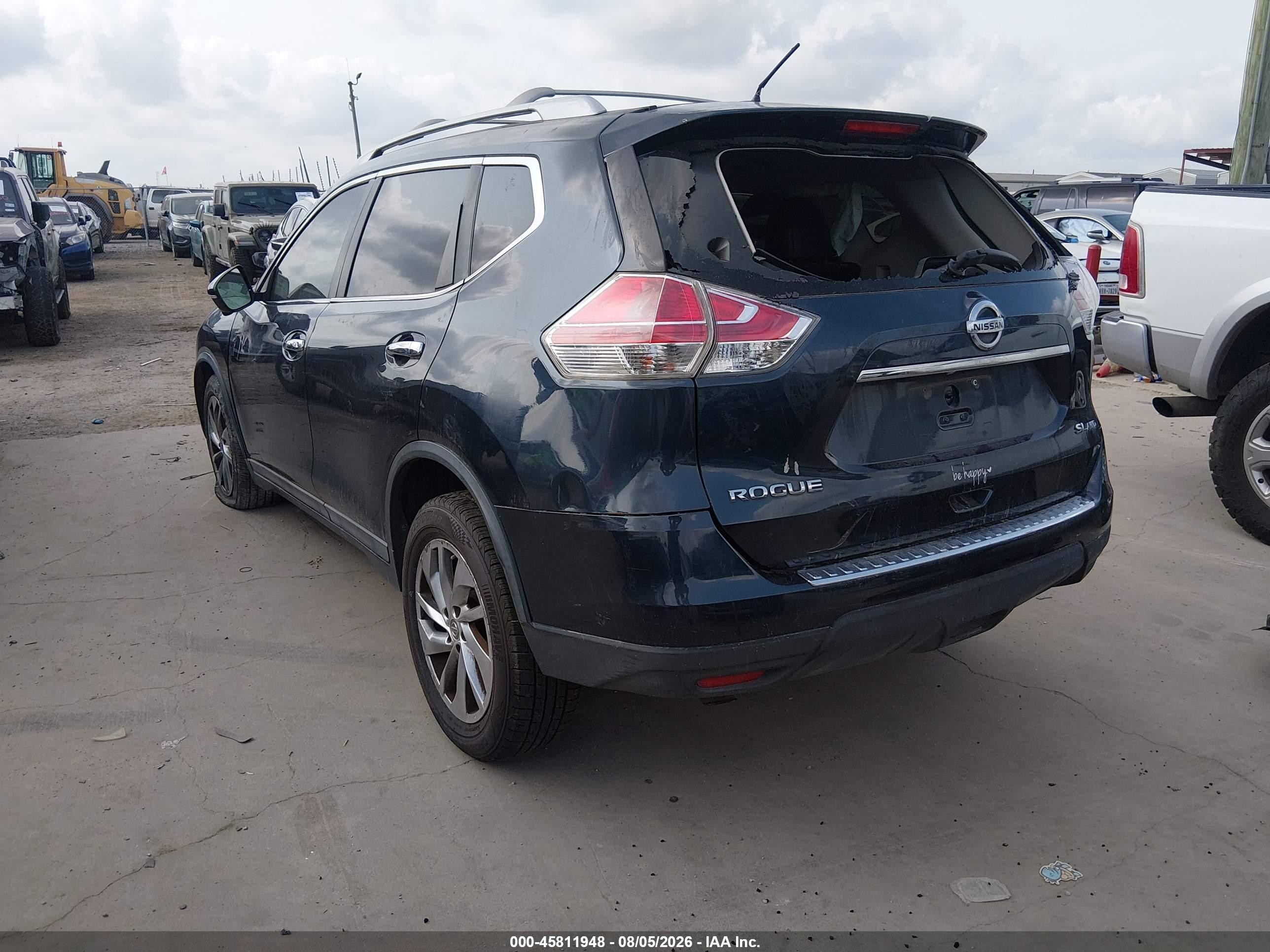 2015 Nissan Rogue Sl Navy vin: 5N1AT2MV9FC840052